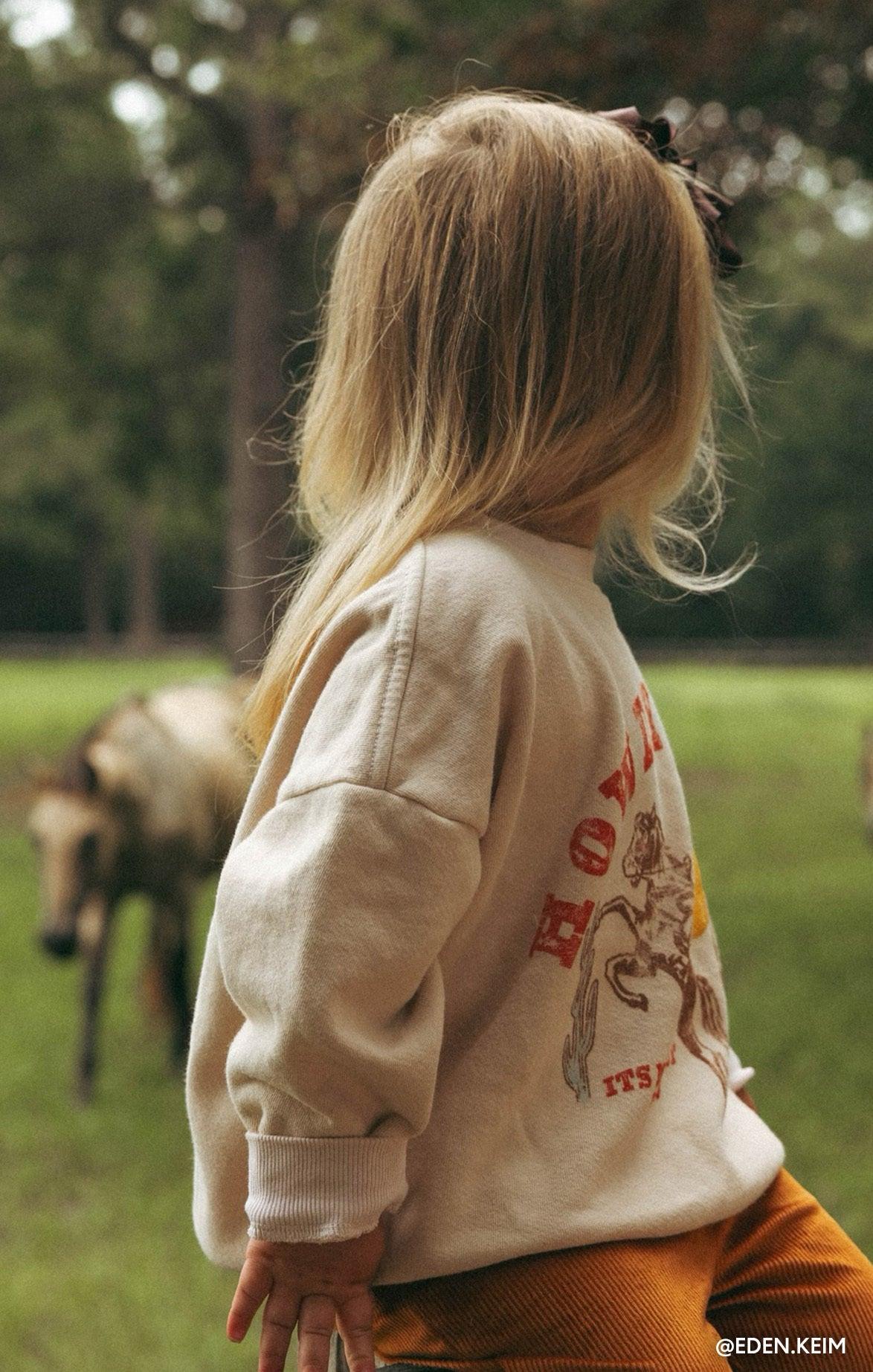 Davis Sweatshirt ~ Distressed Howdy Graphic Kids Product Image