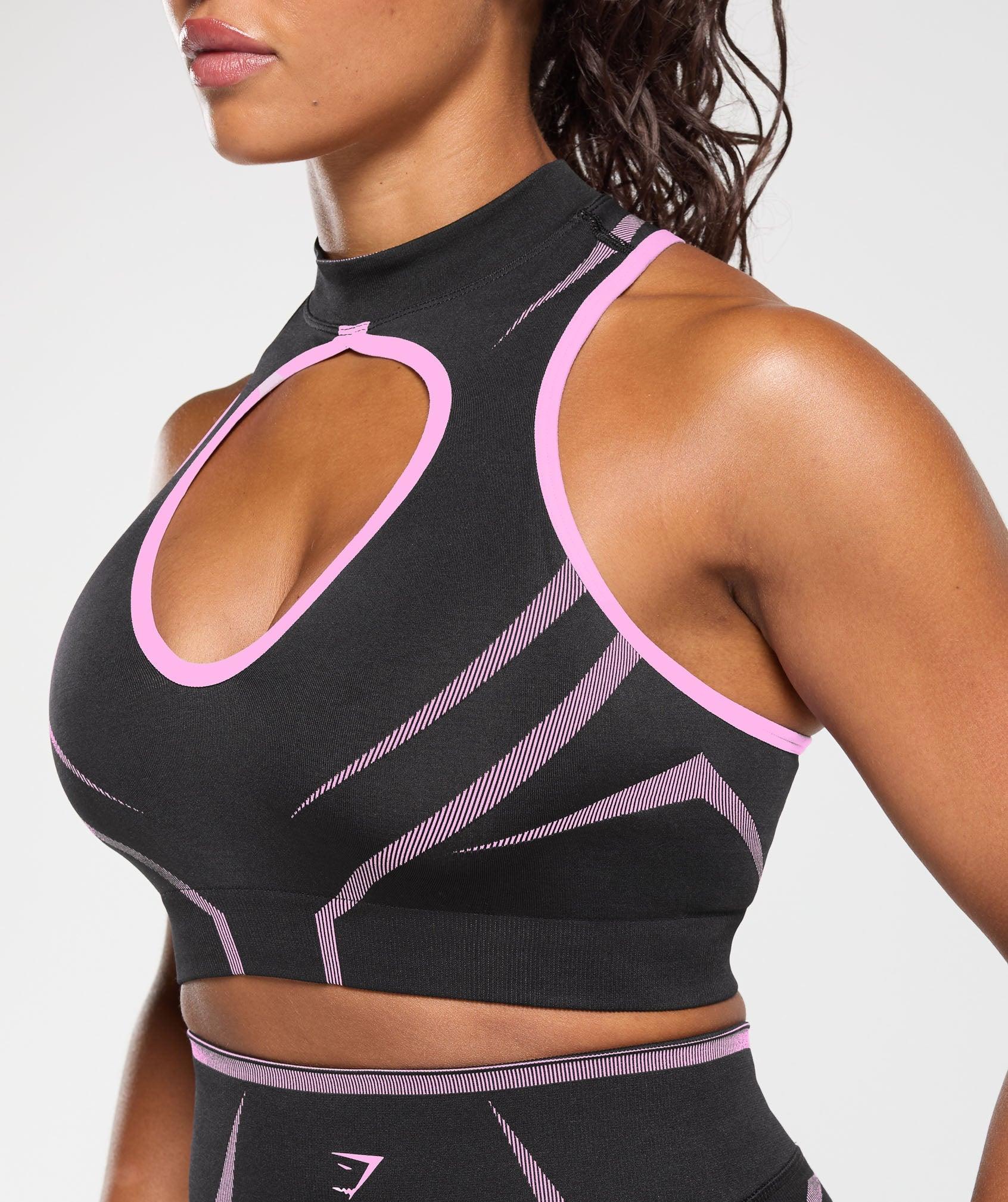 Gymshark Apex Lift Seamless Crop Top - Darkest Purple/Sour Pink Female Product Image