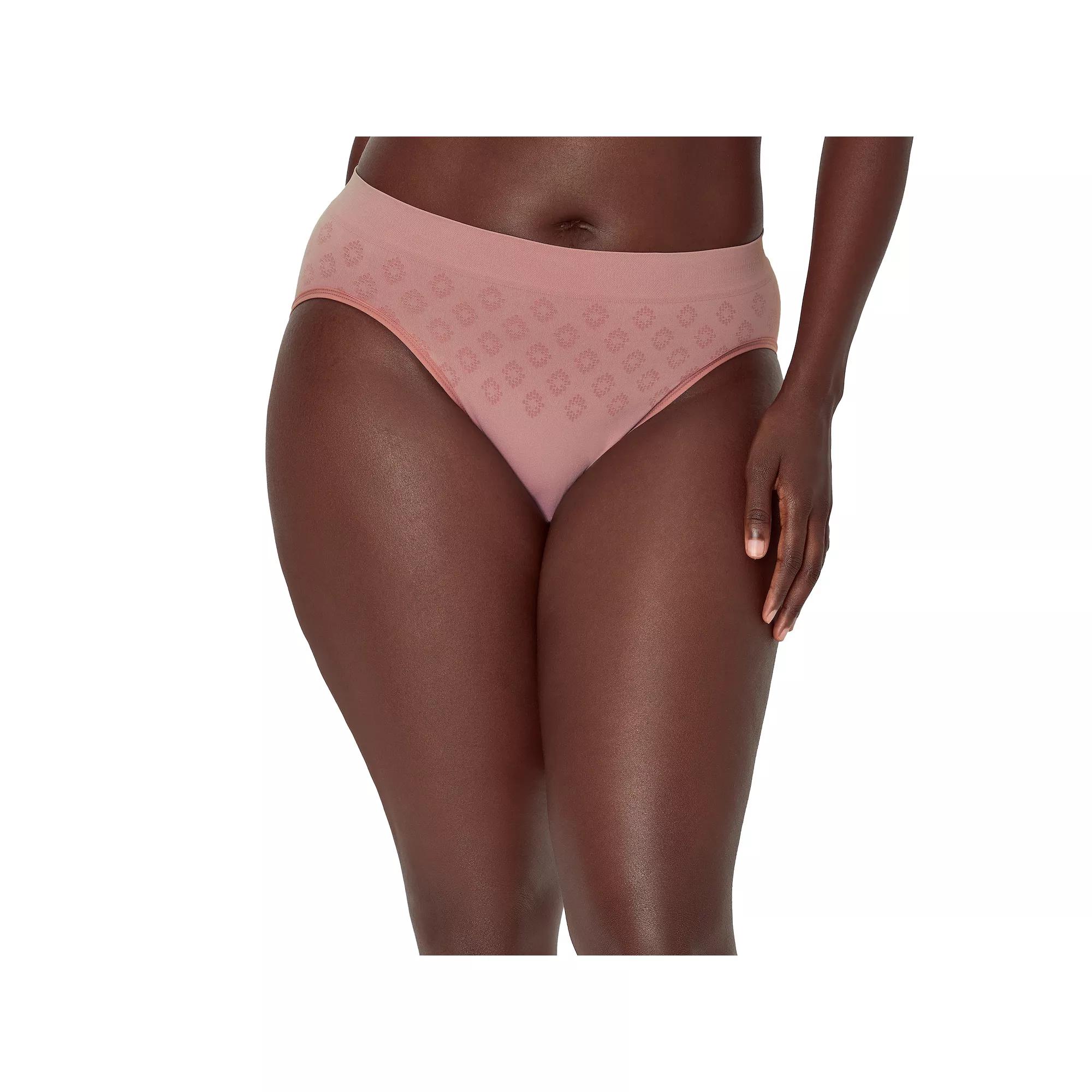 Women's Bali® Confident Light Leak & Period Protection Hi-Cut Panty DFSLH1, Size: Large, Smokey Purple Mauve Product Image