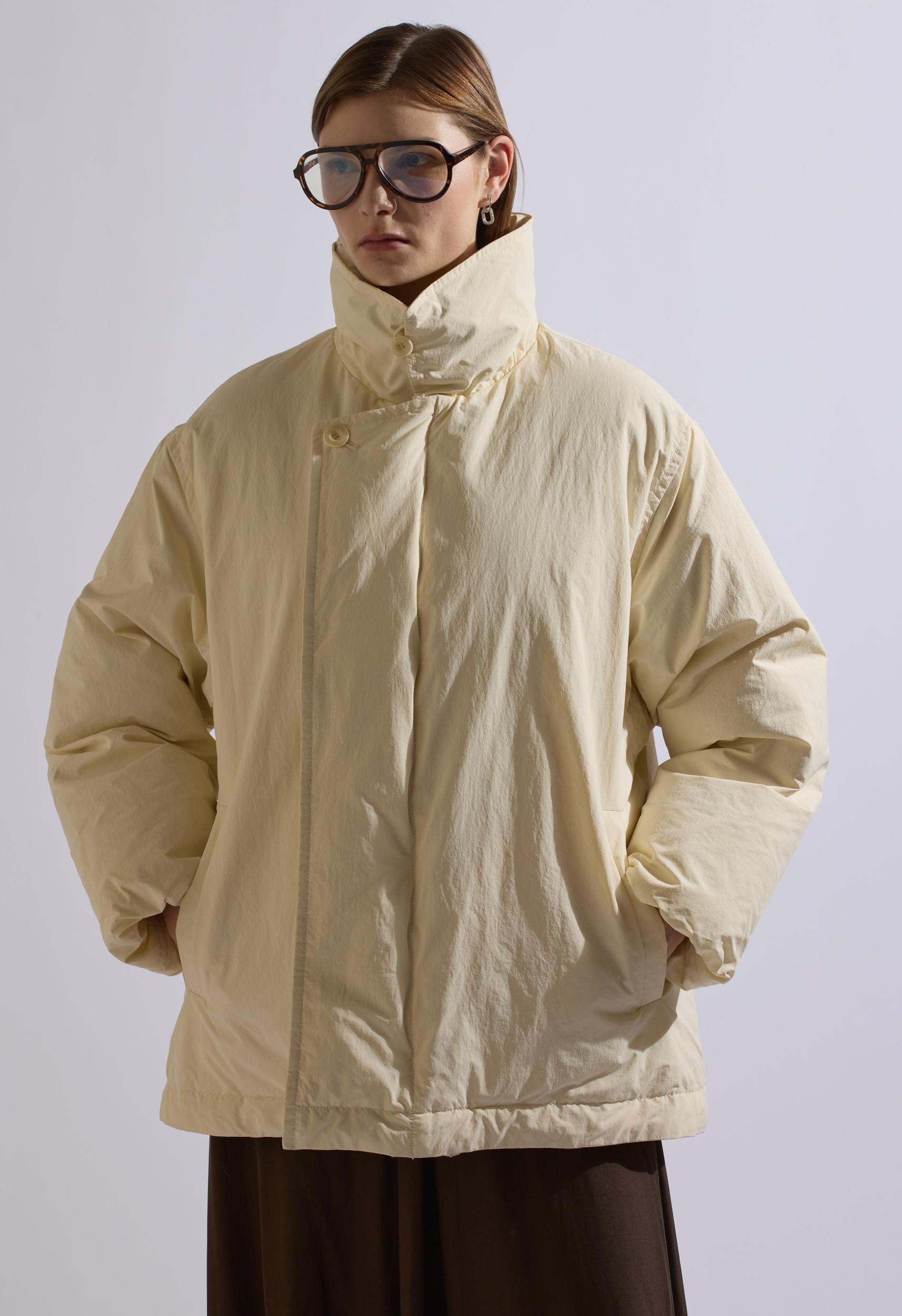 Puffer Down Wrap Jacket in Cream Product Image