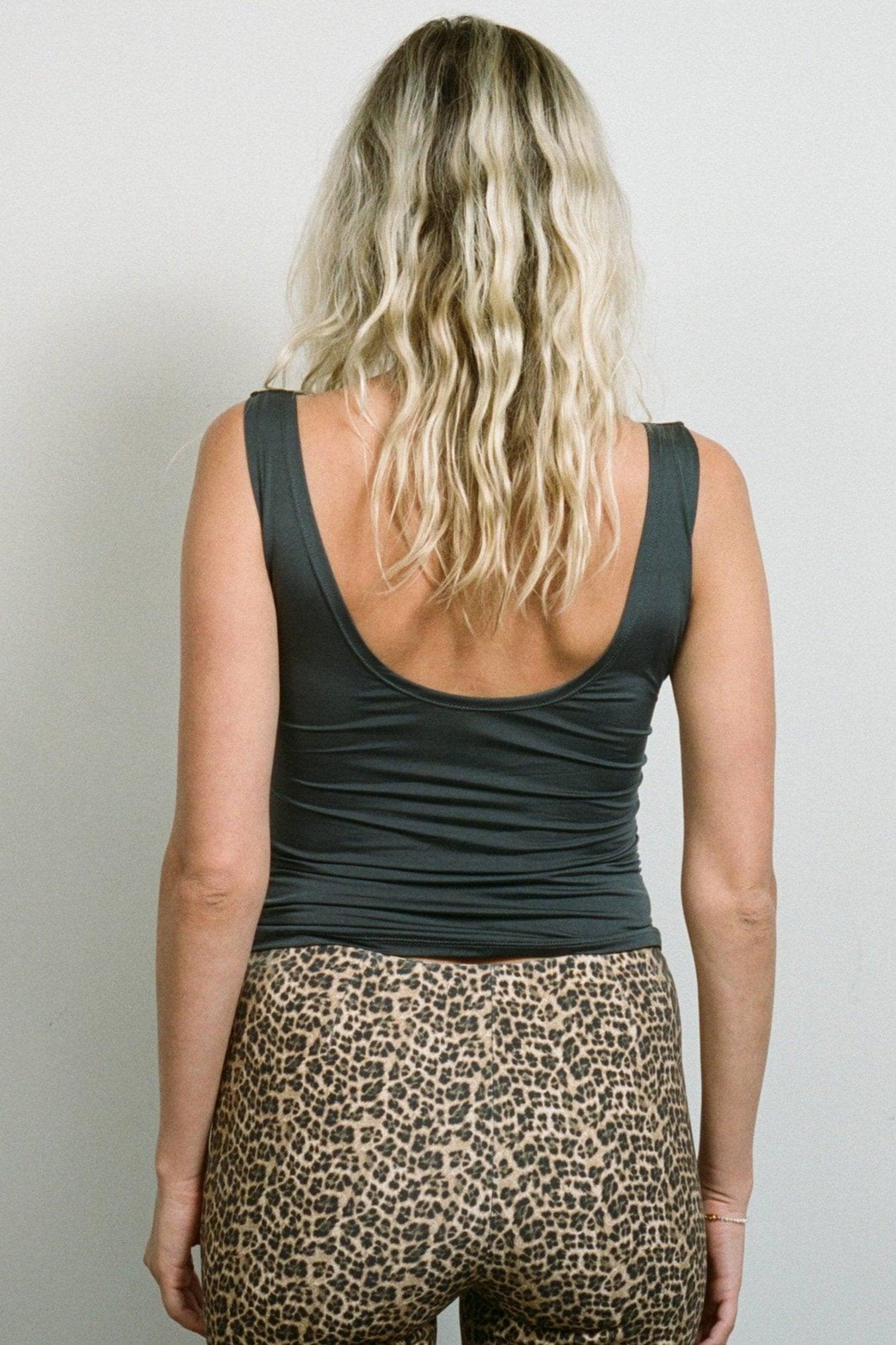 LANI TOP - SLATE VEGAN SILK Product Image