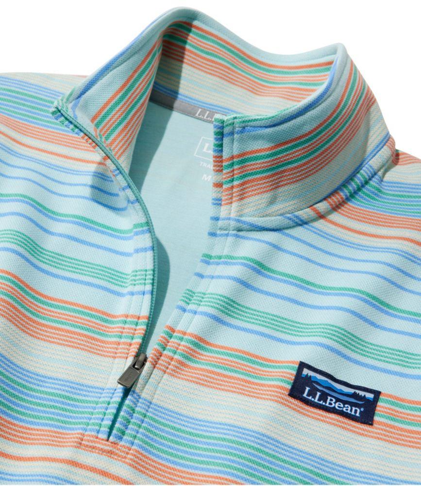 Men's Comfort Stretch Performance® Piqué, Quarter-Zip Pullover, Stripe Product Image