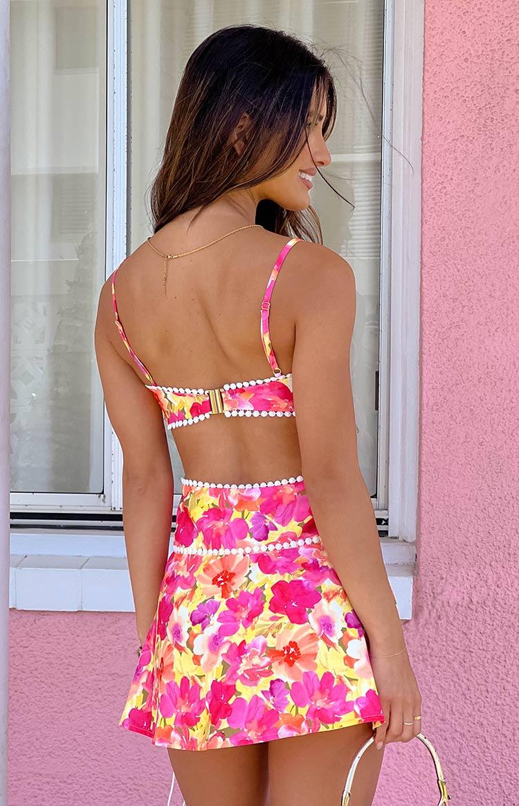 Josie Yellow Floral Pop Mini Dress Product Image