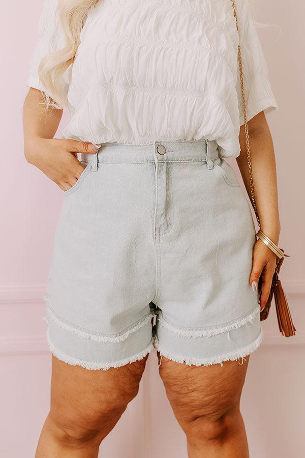 The Allura High Waist Frayed Shorts Curves Product Image
