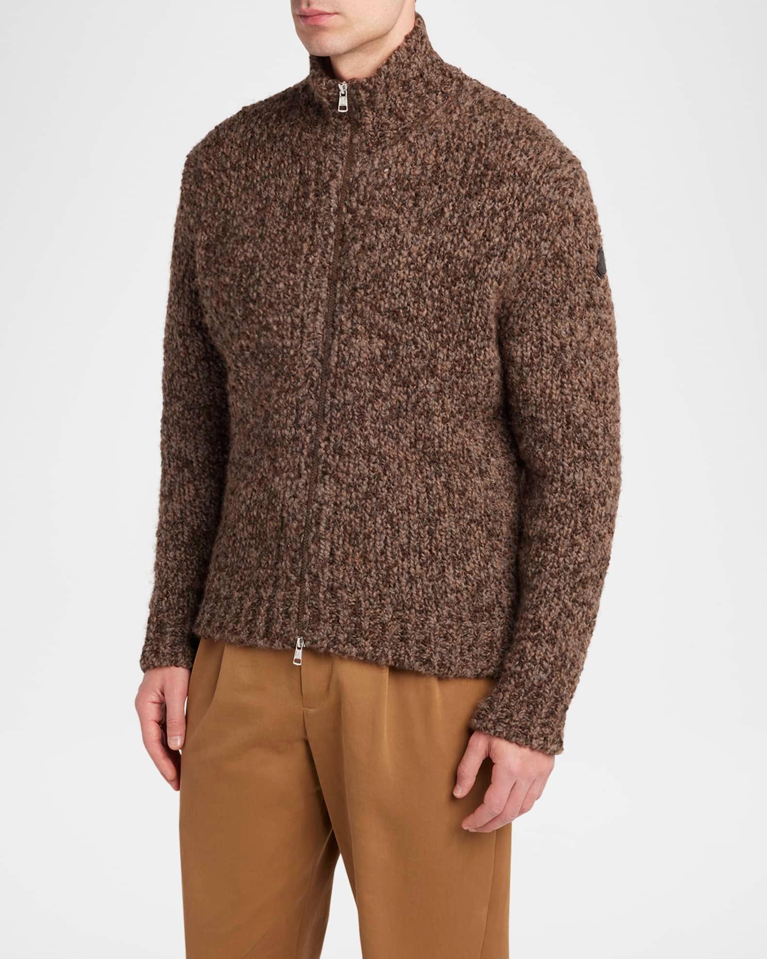 Men's Wool Knit Full-Zip Sweater Product Image