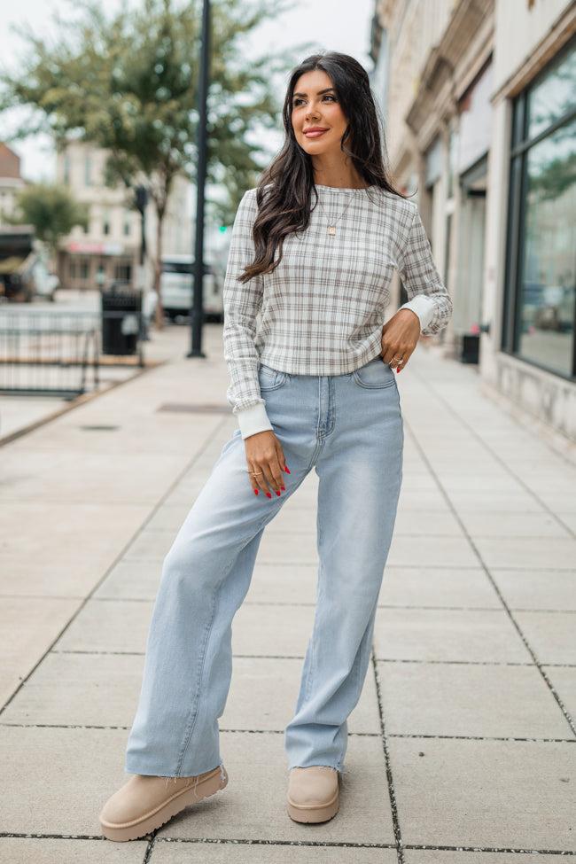 Layers Of Love In Plaid To Be Here Waffle Layering Top FINAL SALE Product Image