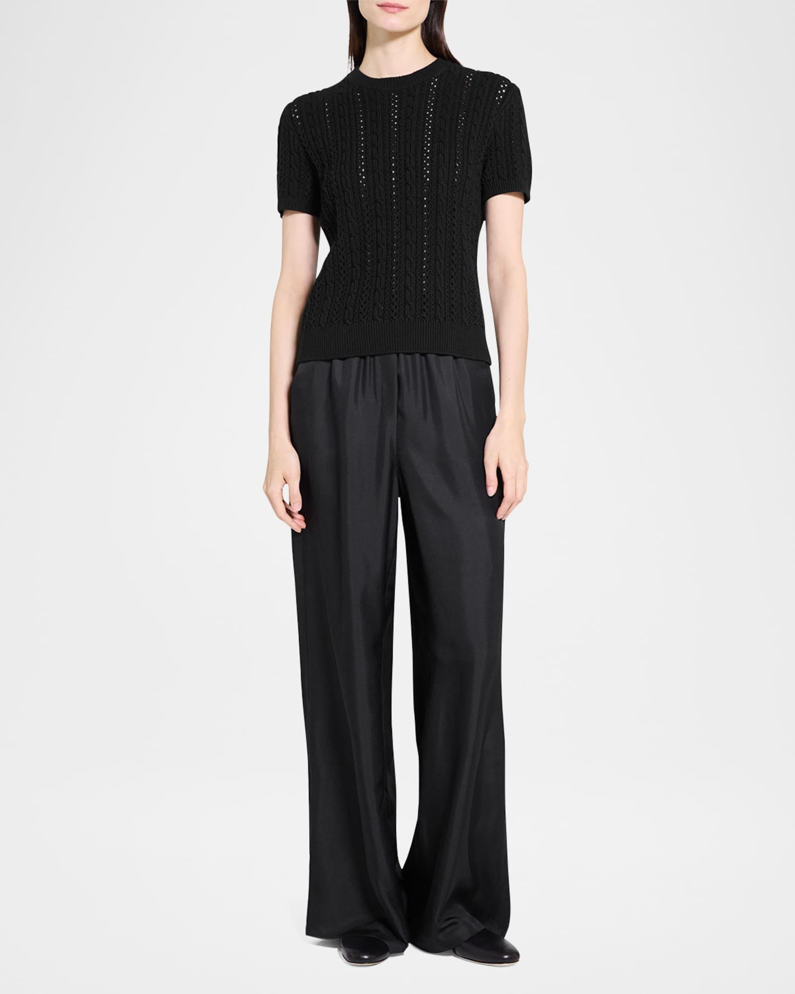 Crewneck Cable-Knit Tee Product Image