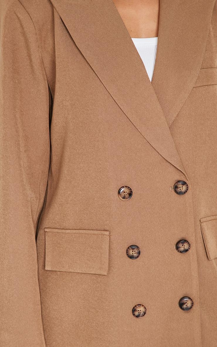 Petite Taupe Premium Double Breasted Button Detail Blazer Product Image