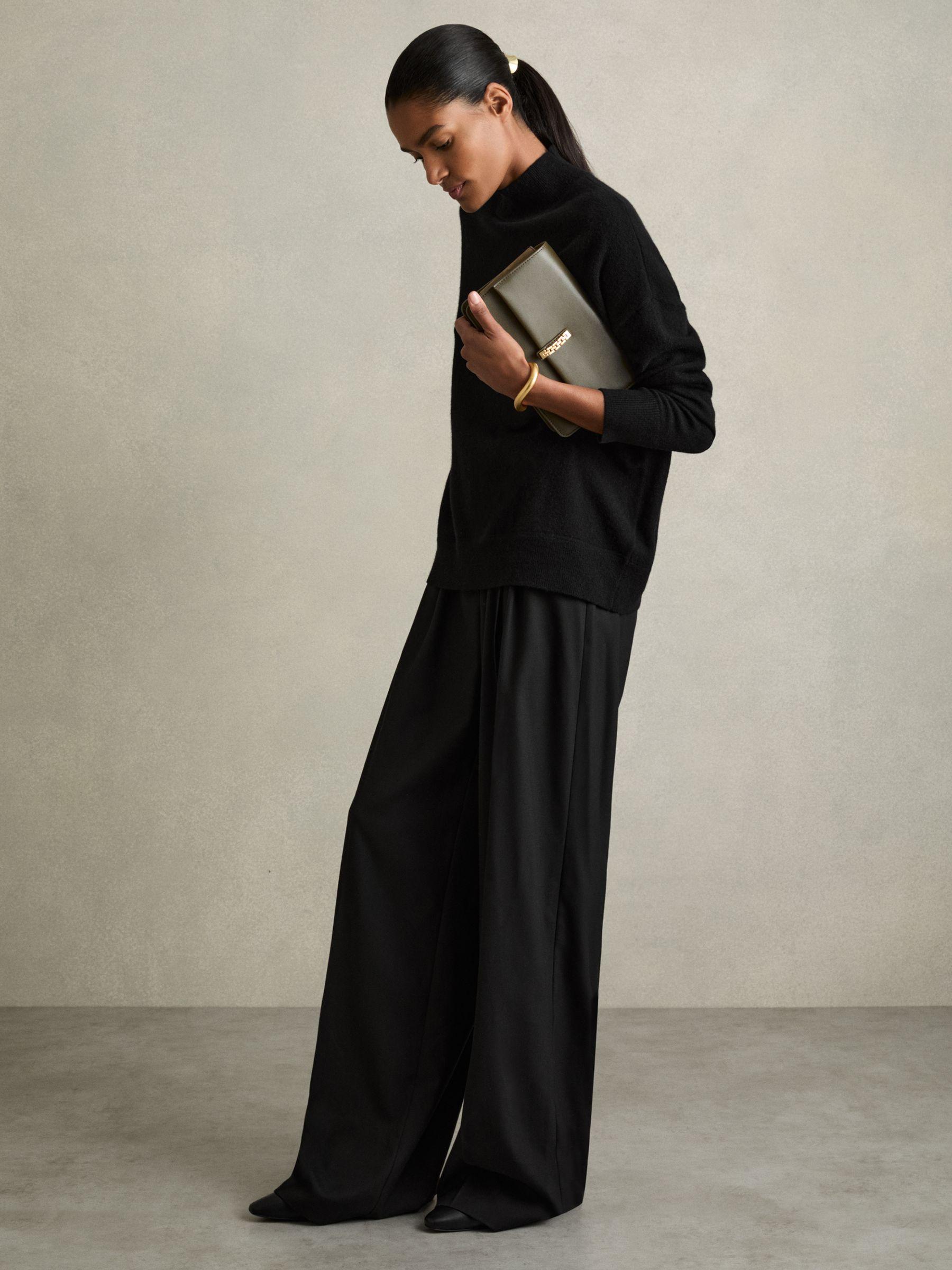 100% Cashmere Roll-Neck Jumper in Black Product Image