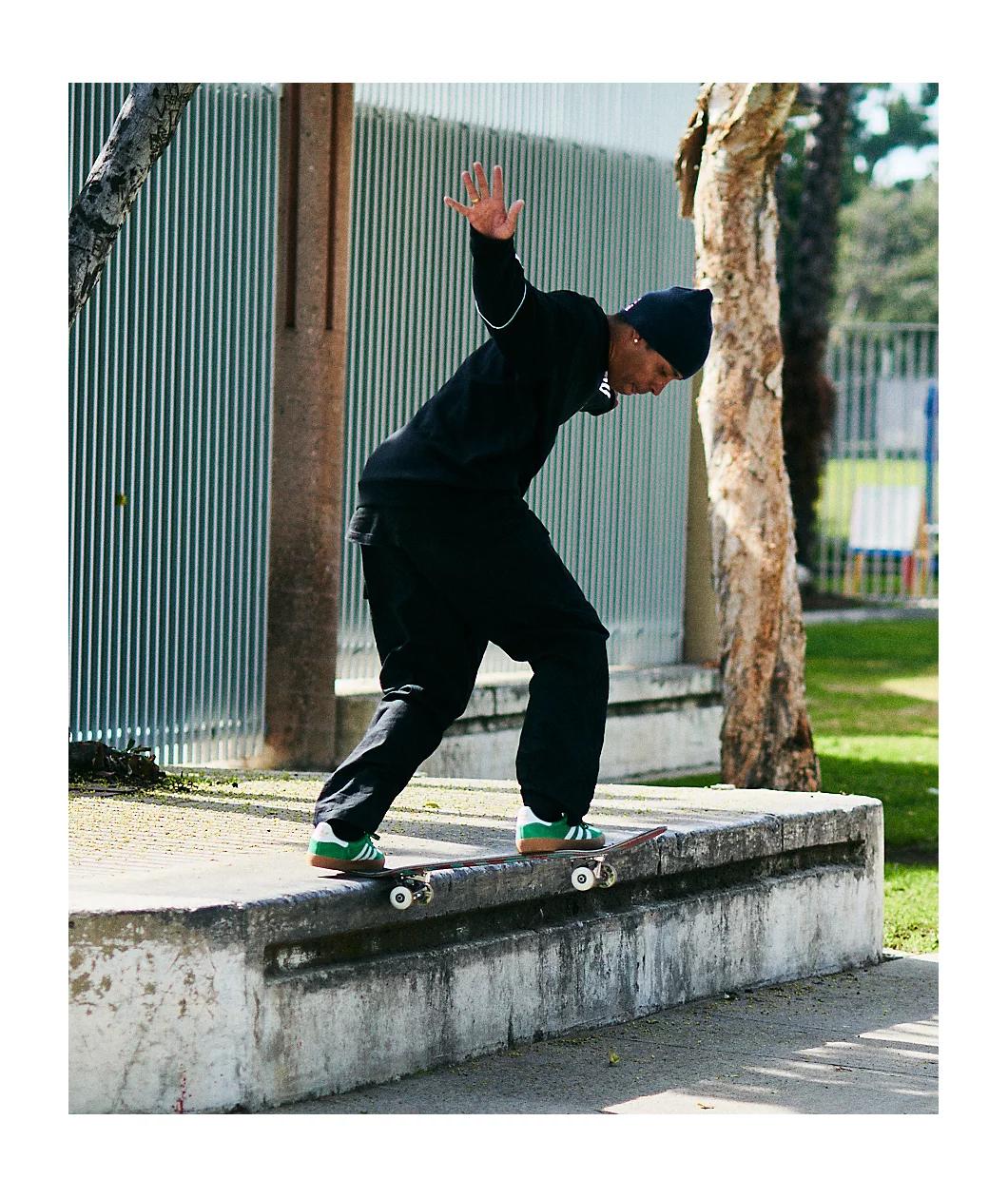 adidas Gazelle ADV Green, White & Gum Skate Shoes Product Image