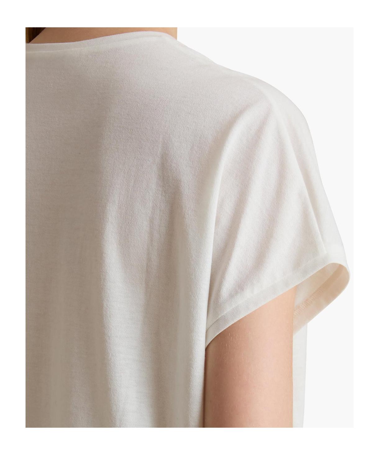 KHAITE Womens White Mae Brand-patch Cotton-jersey T-shirt In Cream Product Image