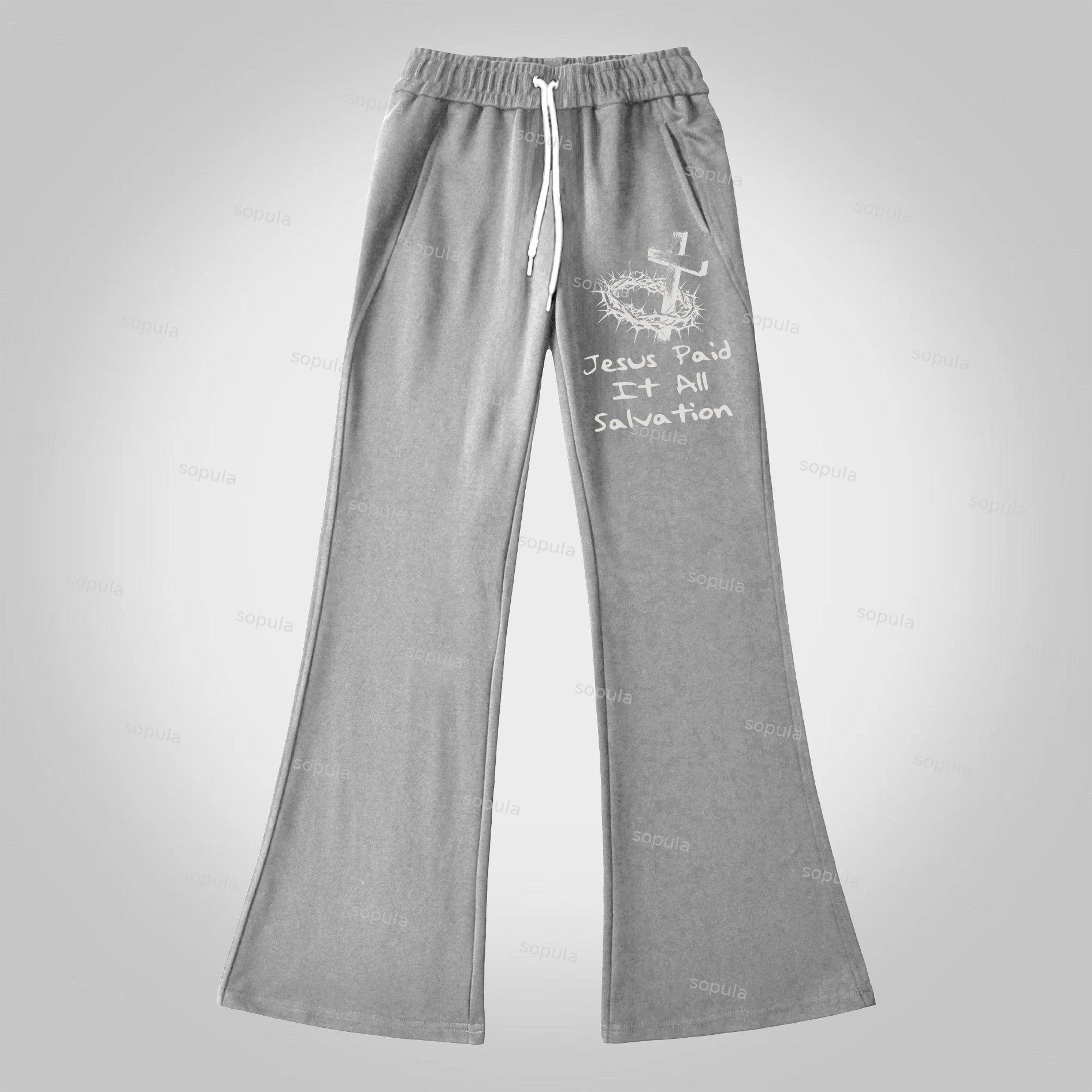 Sopula Jesus Paid It All Salvation Flared Sweatpants Product Image