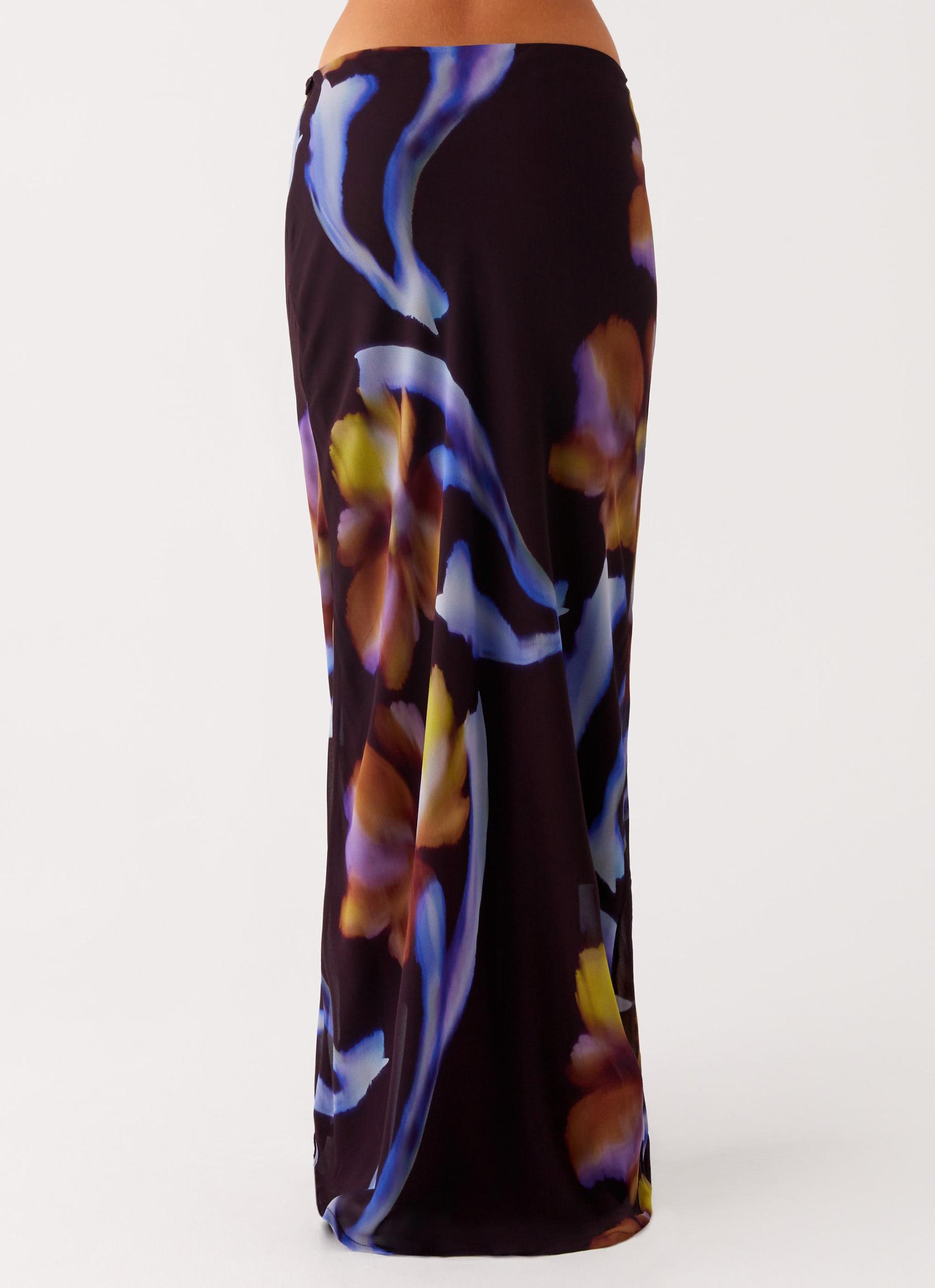 Barbados Maxi Skirt - Dark Floral Product Image