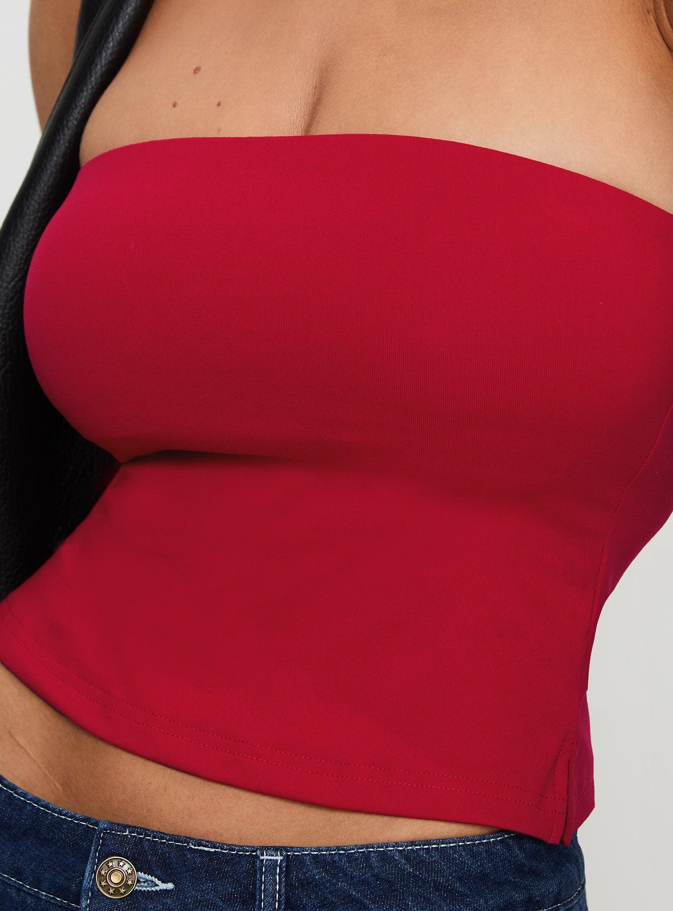 Aurorah Strapless Top Red Product Image