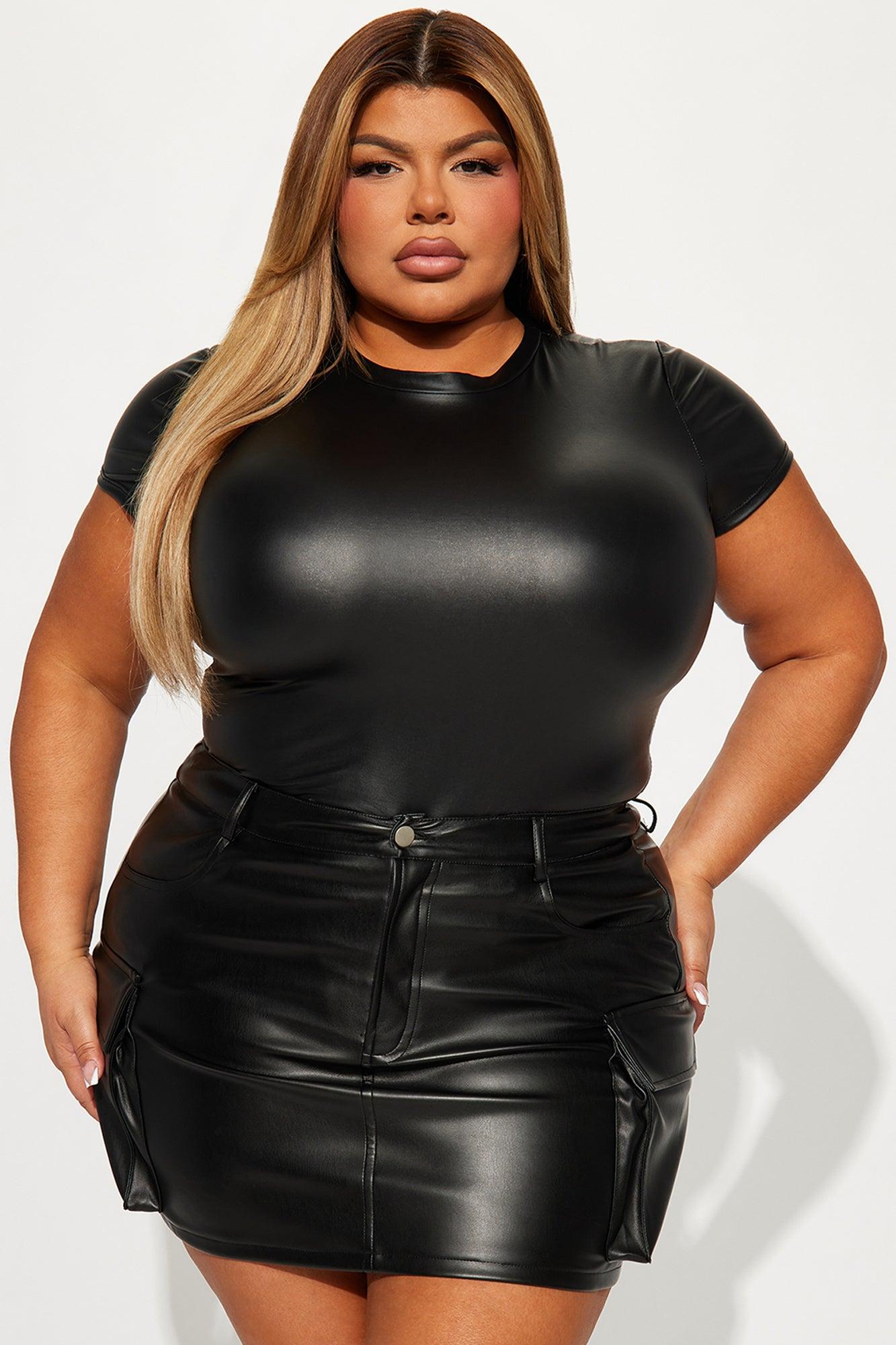 Cori PU Bodysuit - Black Product Image