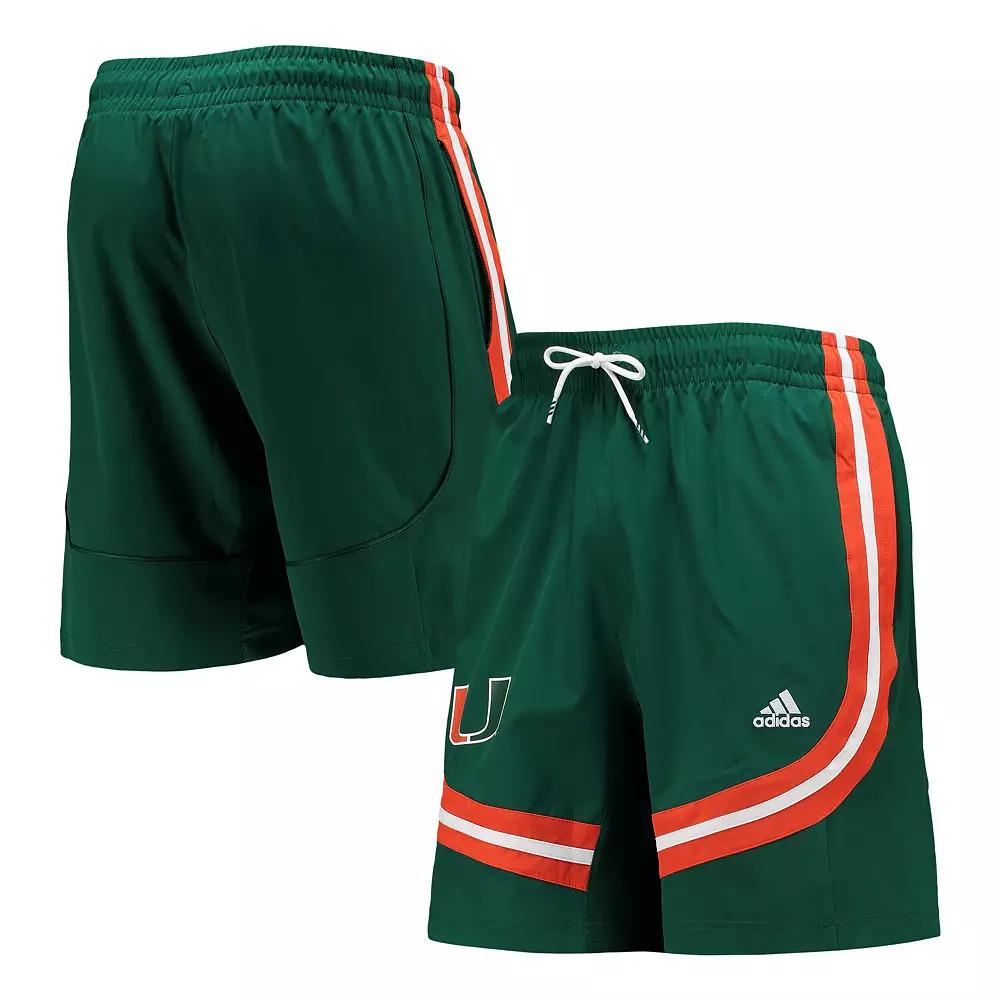 Men's adidas Green Miami Hurricanes Swingman Basketball AEROREADY Shorts,  Product Image