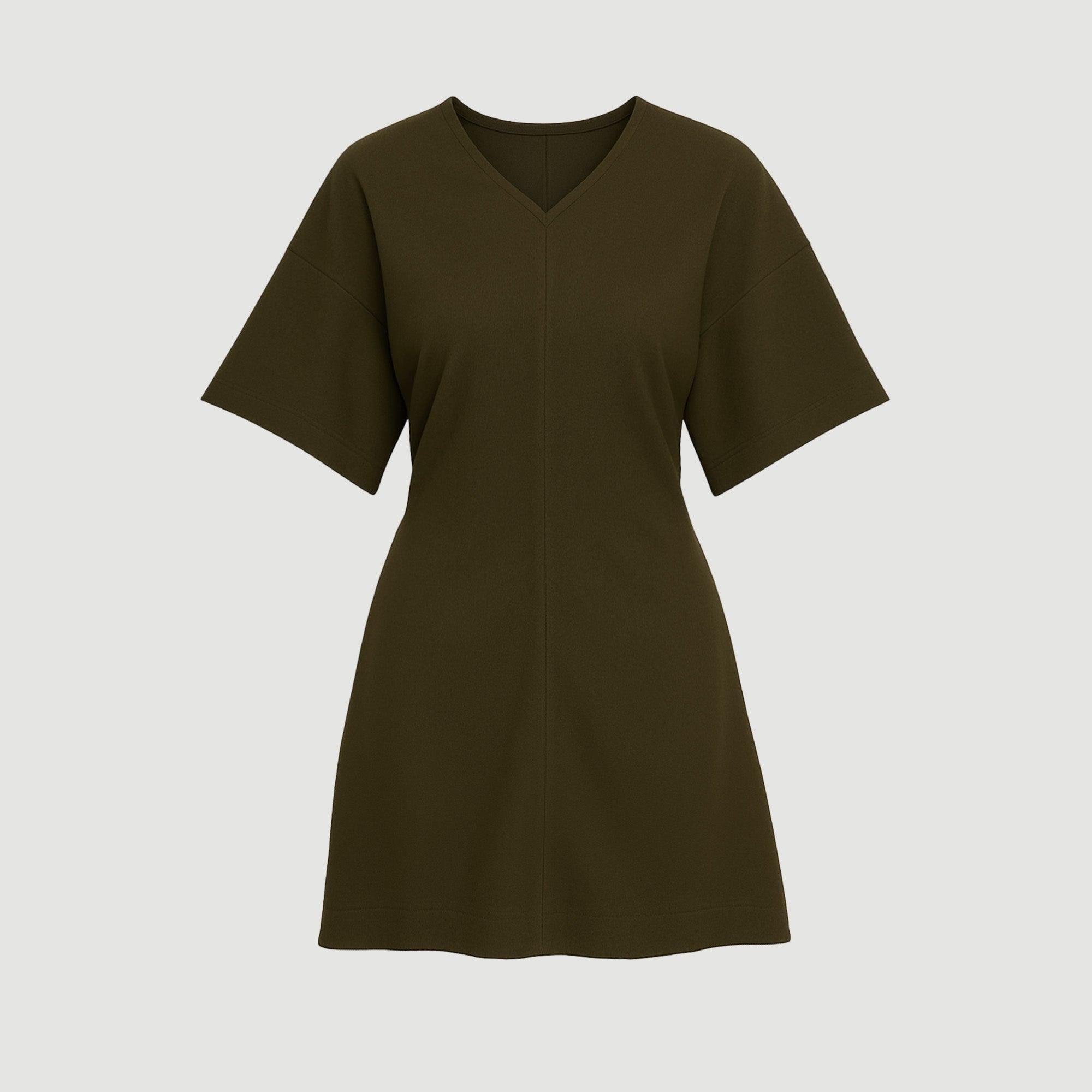 Fiore Ruched V-Neck Mini Dress Product Image