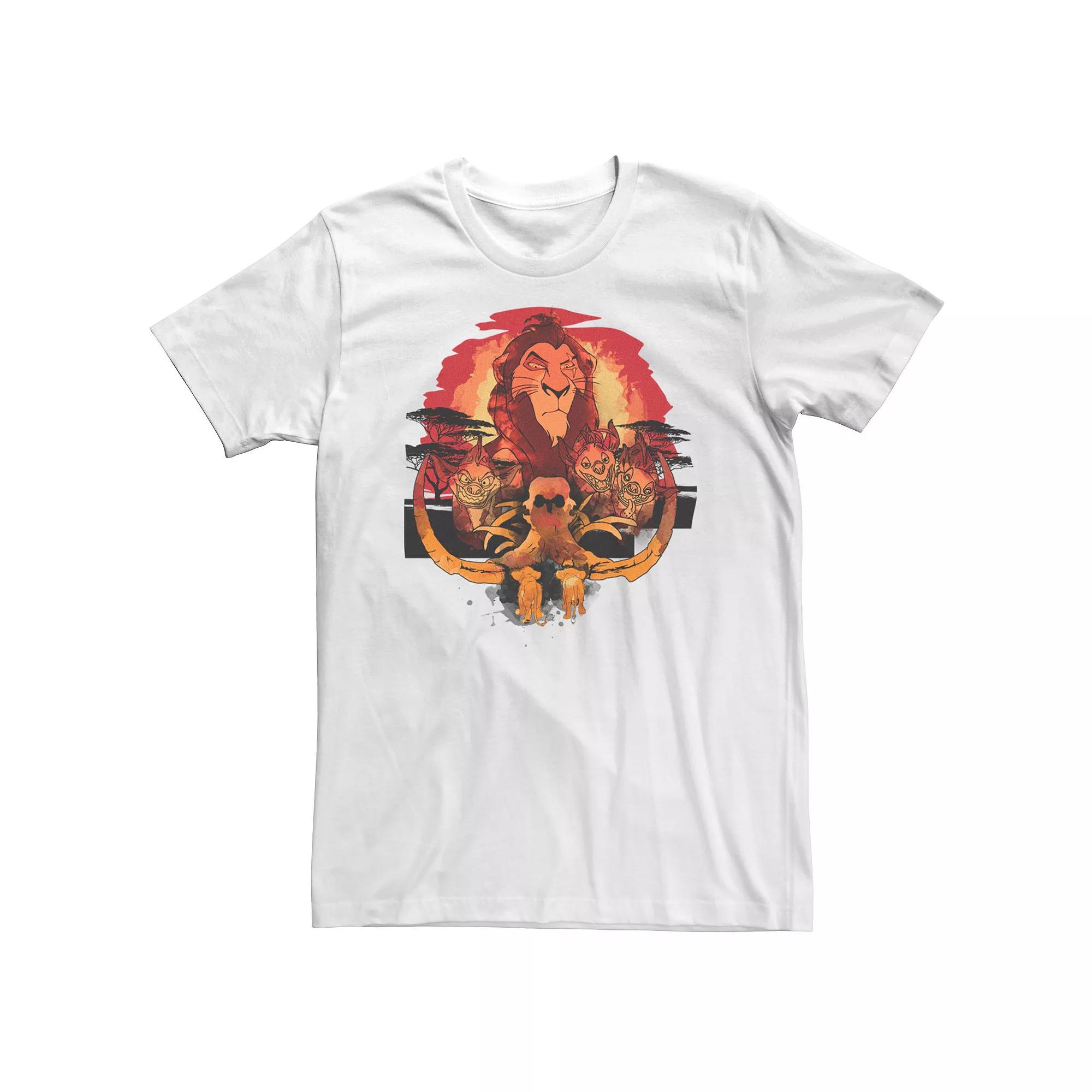 Big & Tall Disney The Lion King Scar Watch Simba Nala Dark Watercolor Tee, Men's,  Product Image