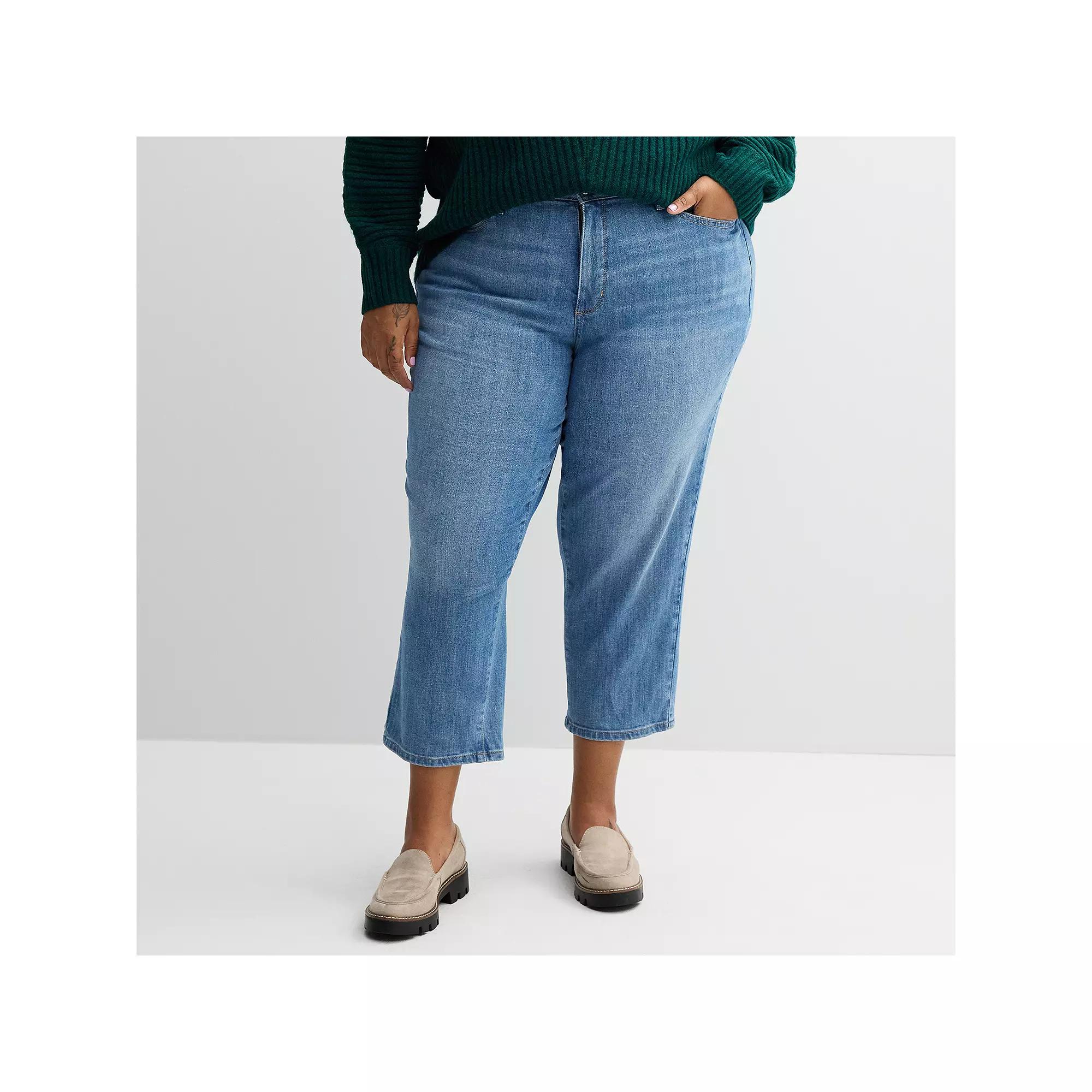 Plus Size Sonoma Goods For Life® Curvy Mid Rise Slim-Fit Ankle Jeans, Women's, Size: 22 W, Light Blue Product Image