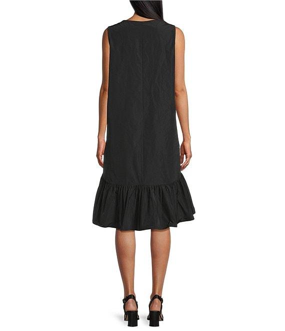 Bryn Walker Angelita Memory Crunch Round Neck Sleeveless High-Low Midi Dress Product Image
