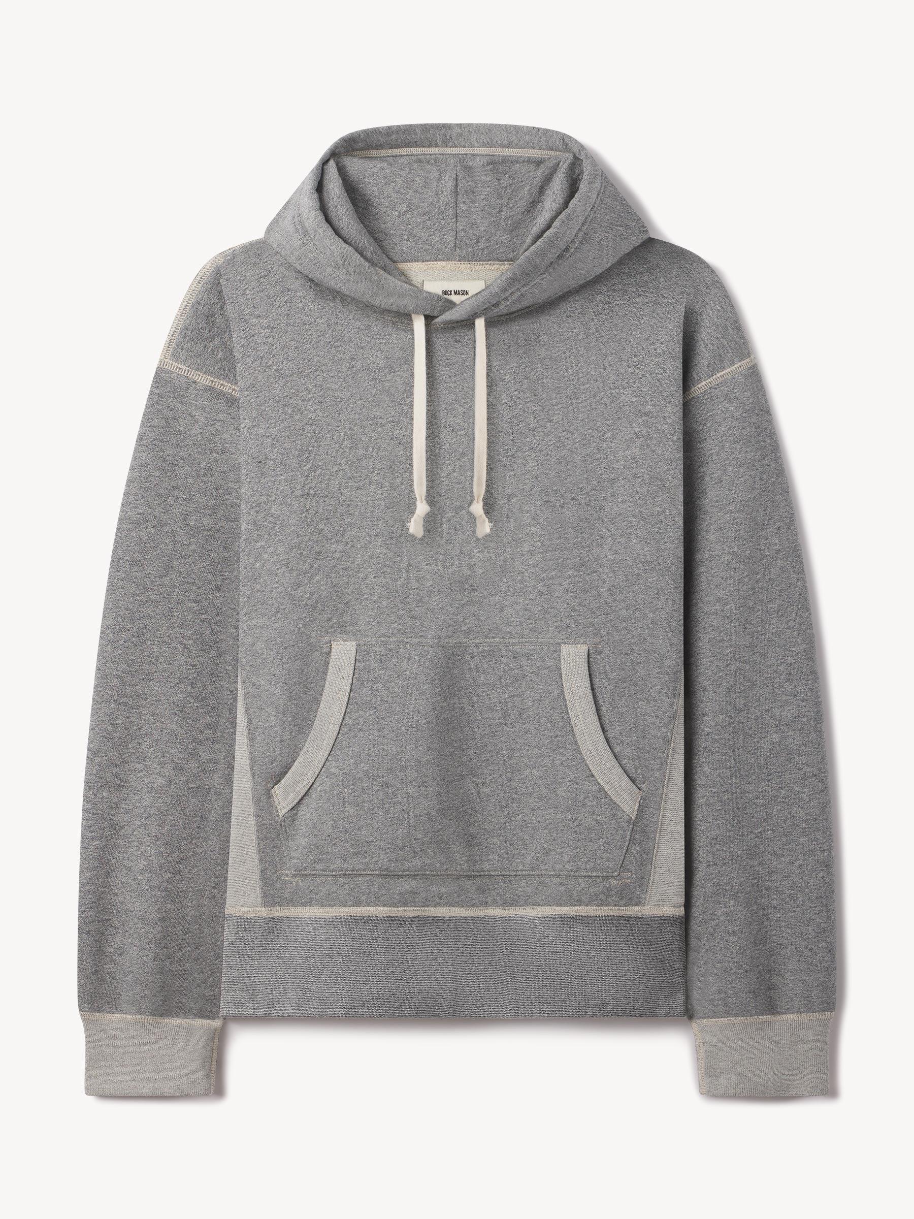 Two Tone Heather Grey Welterweight Hooded Sweatshirt Product Image