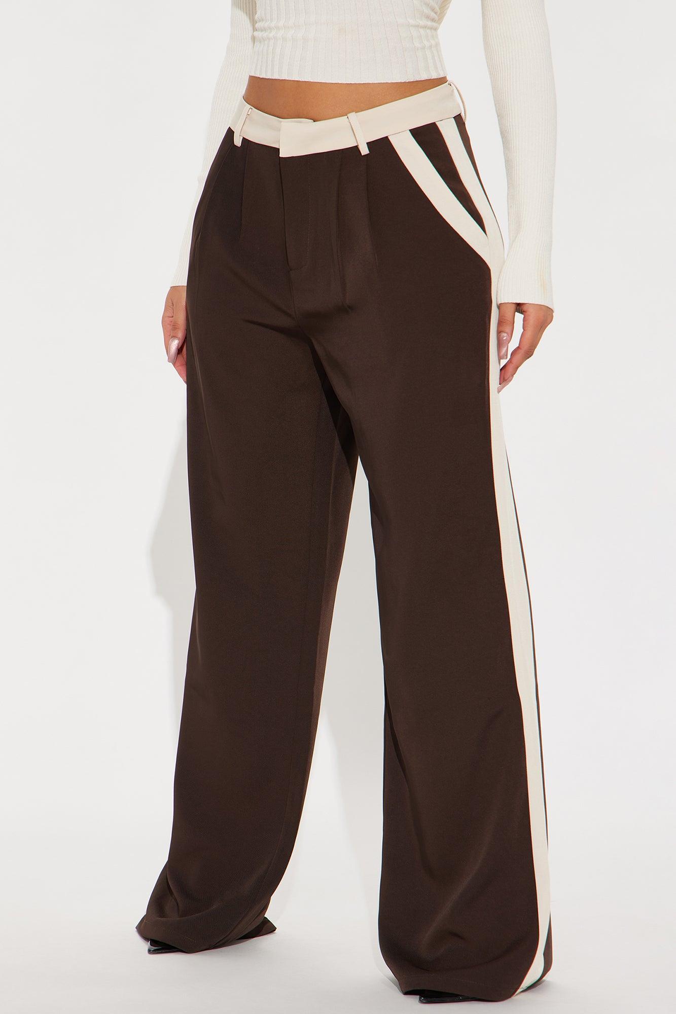 Christina Colorblock Trouser - Chocolate/Combo Product Image