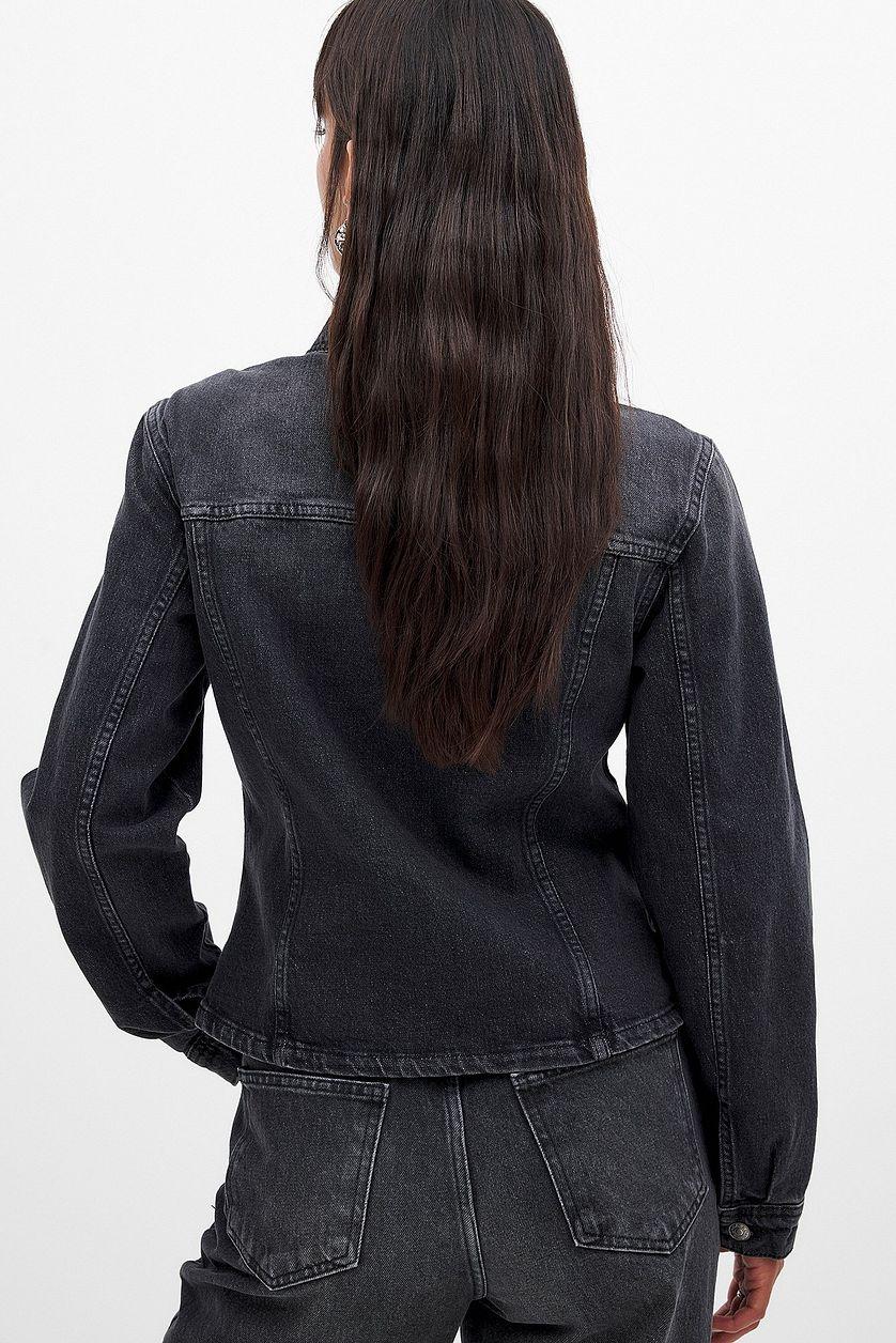 Long Sleeved Fitted Denim Shirt Product Image