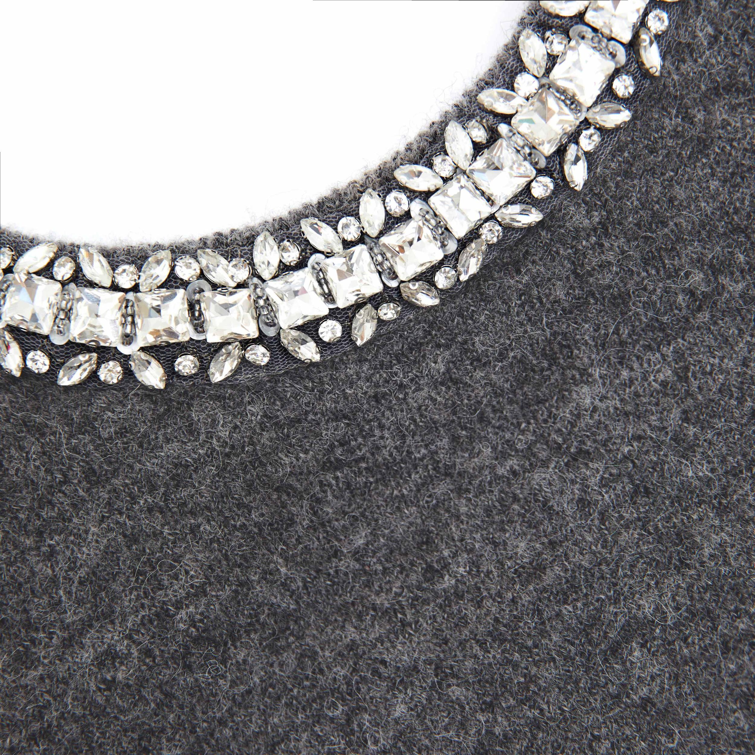 Charcoal Embellished Knit Top Product Image