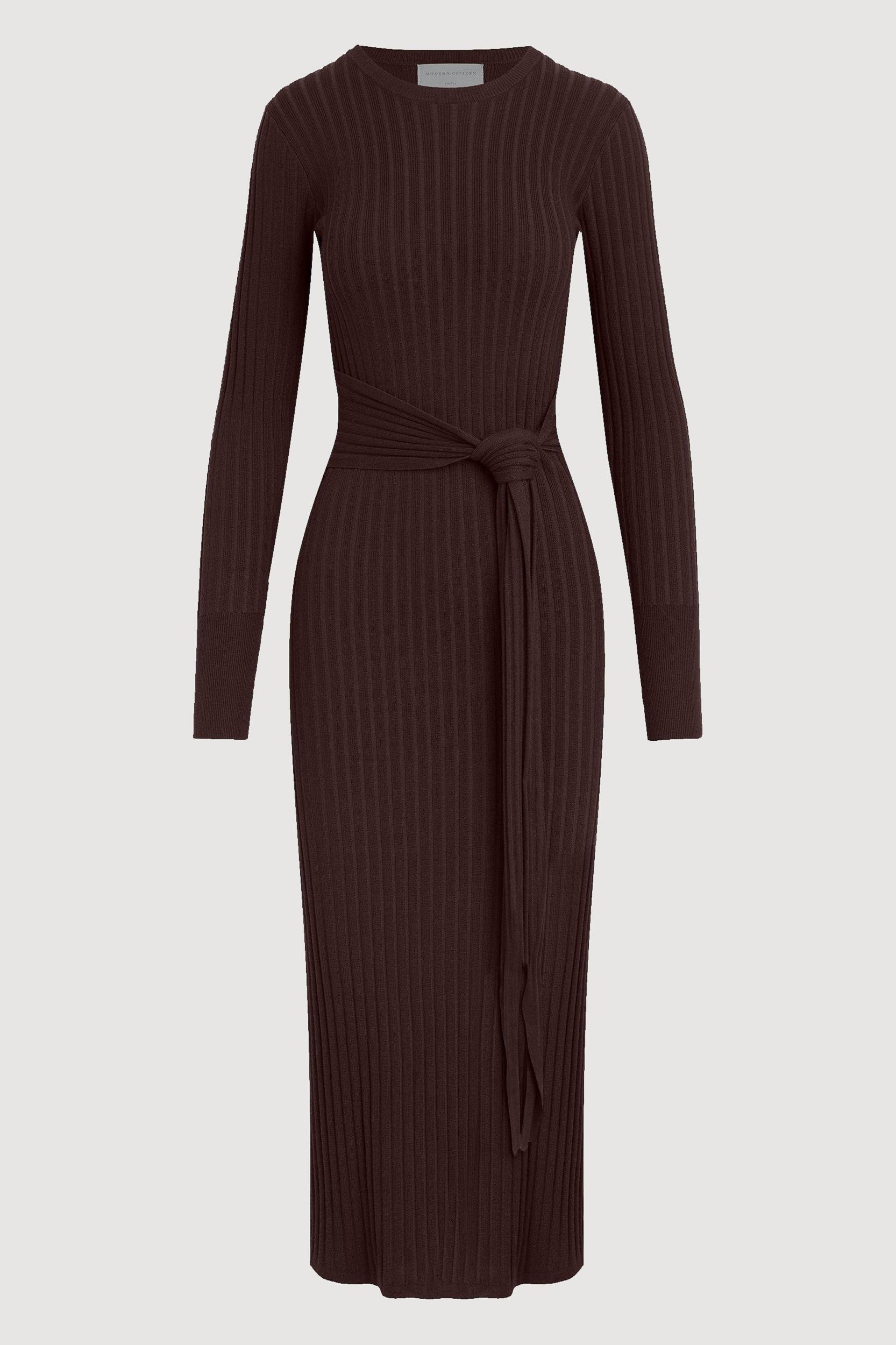 Carmen Tie-Front Ribbed Dress Product Image
