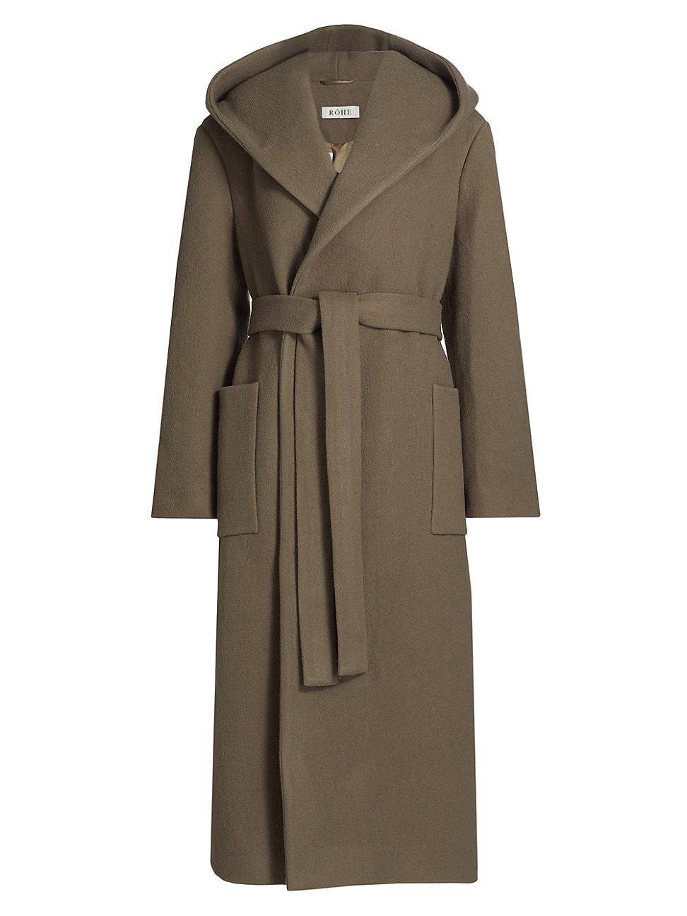 Womens Wool Hooded Wrap Coat Product Image
