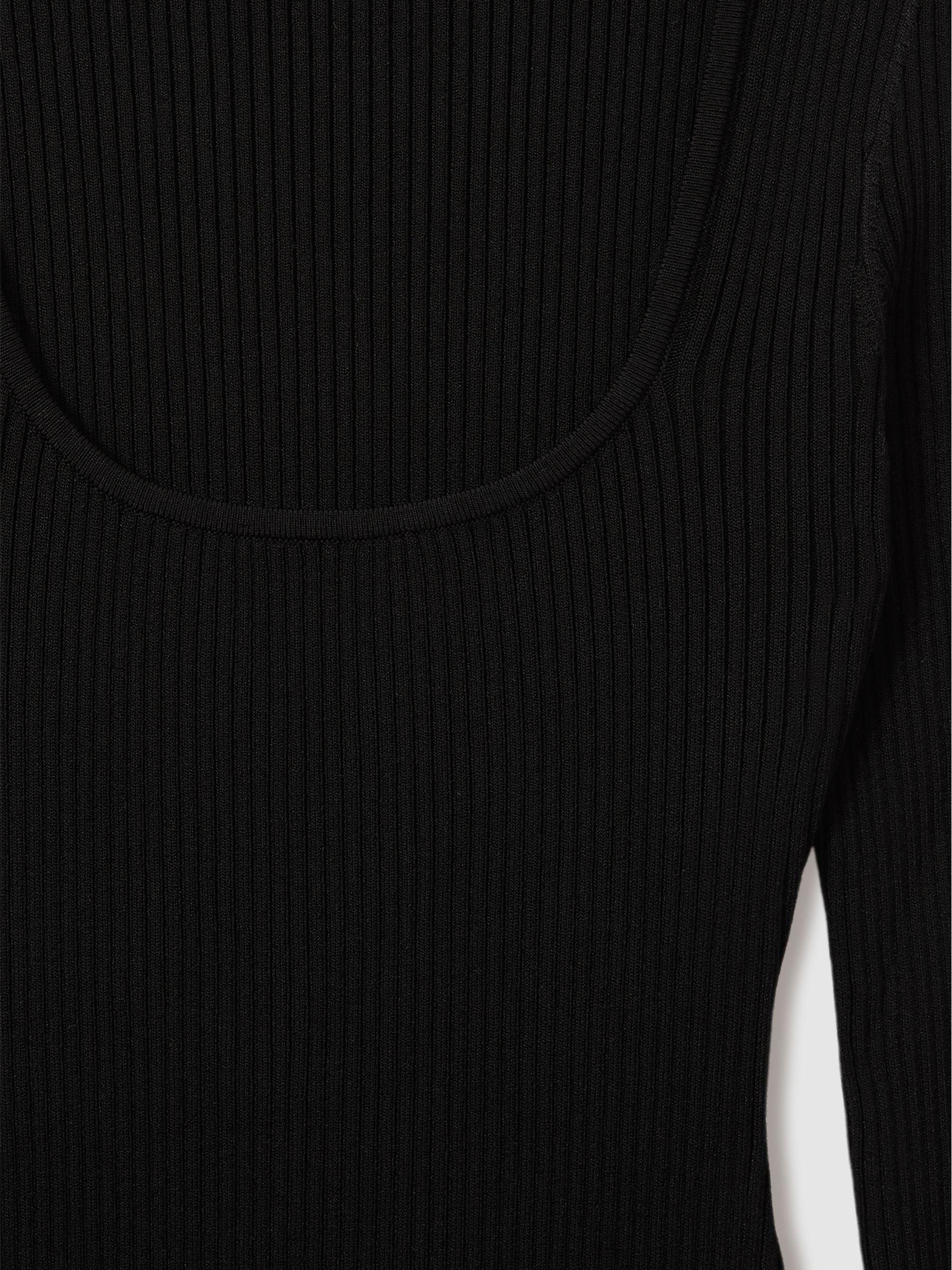 Good American Ribbed Midi Dress in Black Product Image