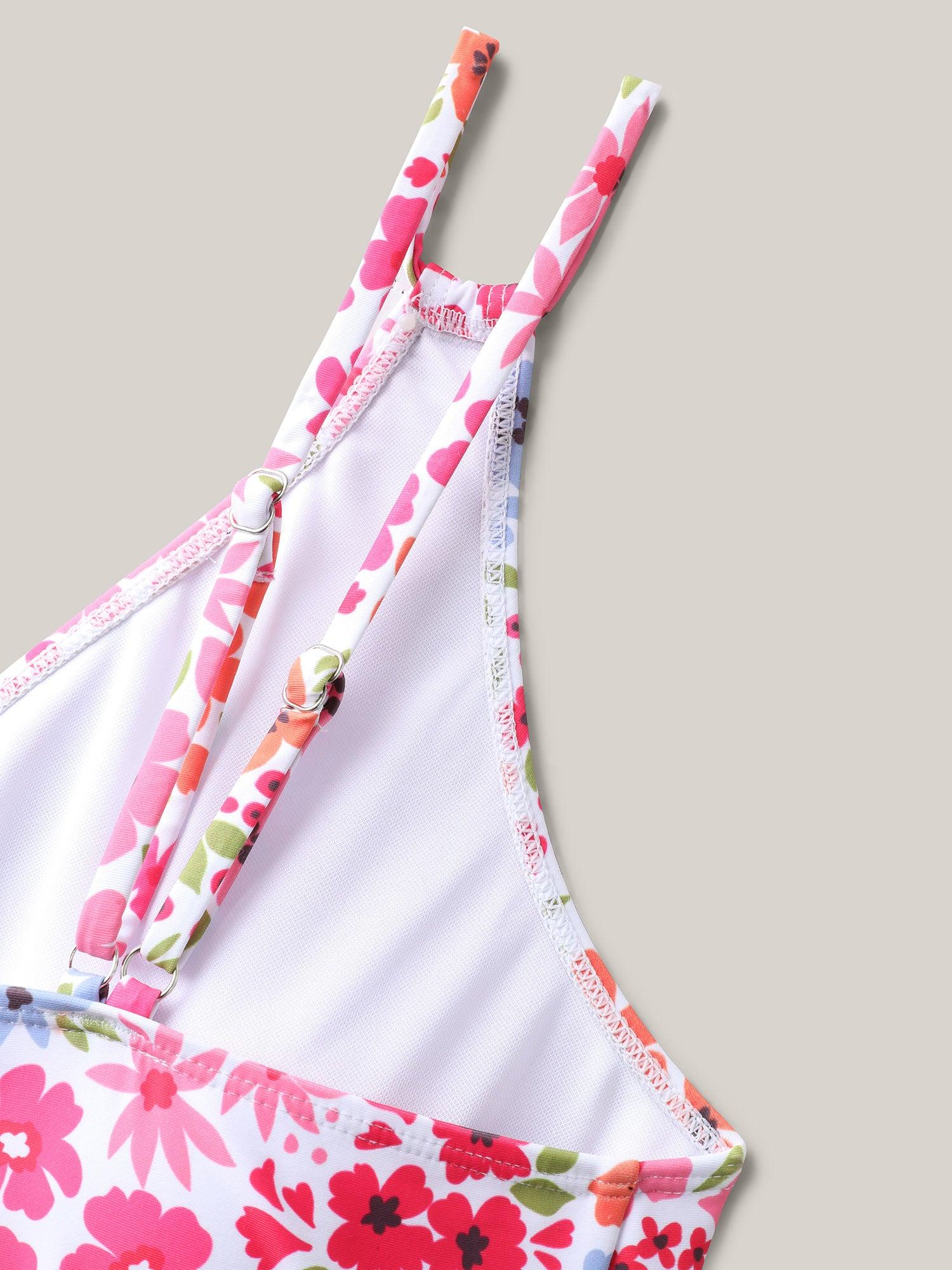 Knotted Blooming Floral Print Swim Dress Female Product Image