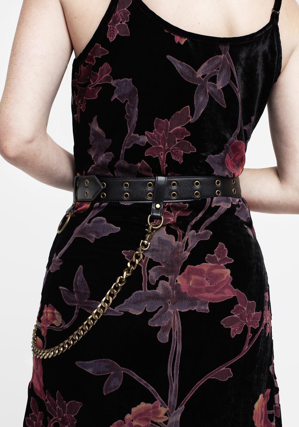 Fury Double Eyelet Chain Belt - Brass Product Image