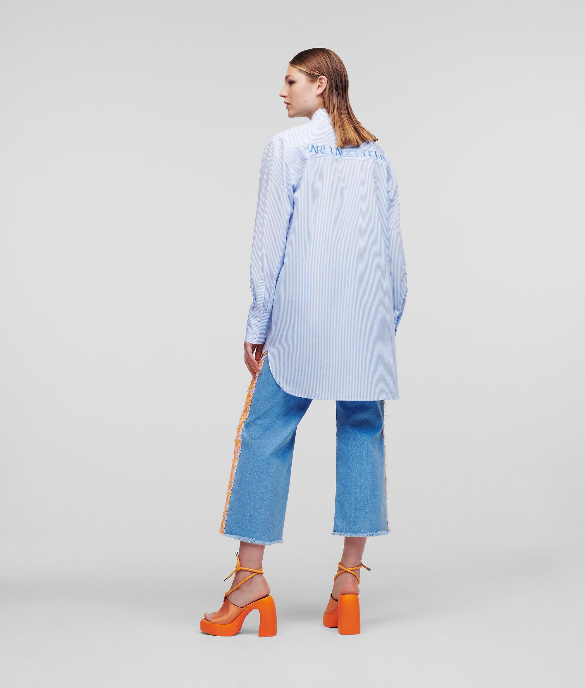 STRIPED TUNIC SHIRT WITH CIRCLE EMBROIDERY Product Image