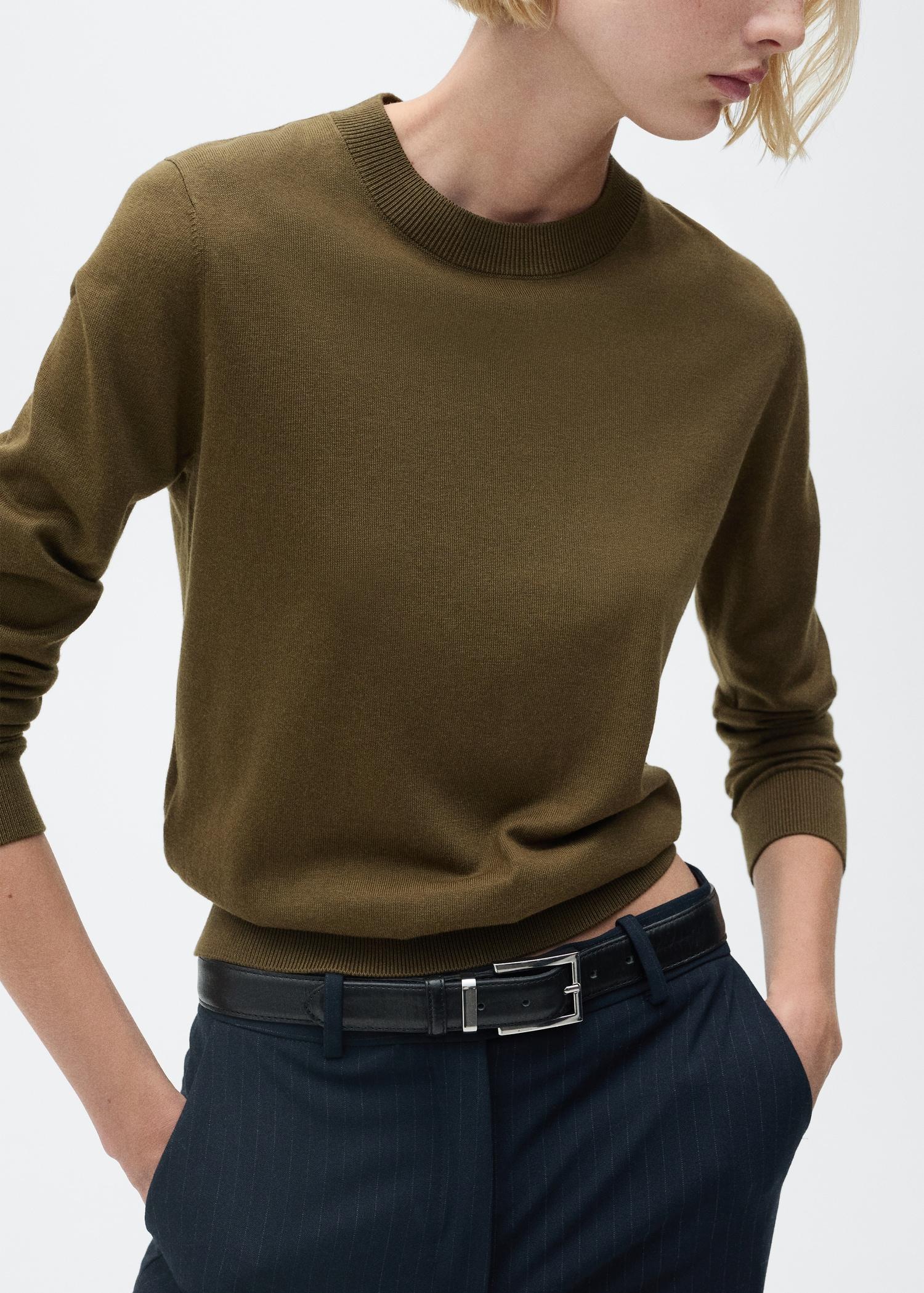 Silk-blend knitted sweater - Women | MANGO USA Product Image