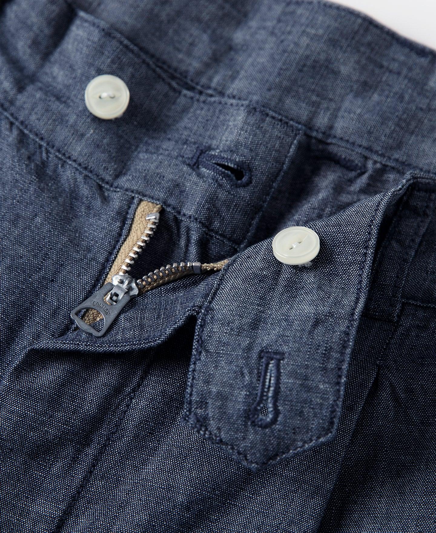 1930s Double-Pleated Chambray Pants Product Image