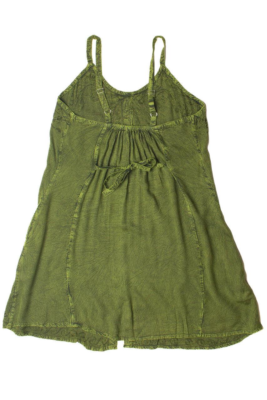 Embroidered Stone Washed Mini Dress Product Image