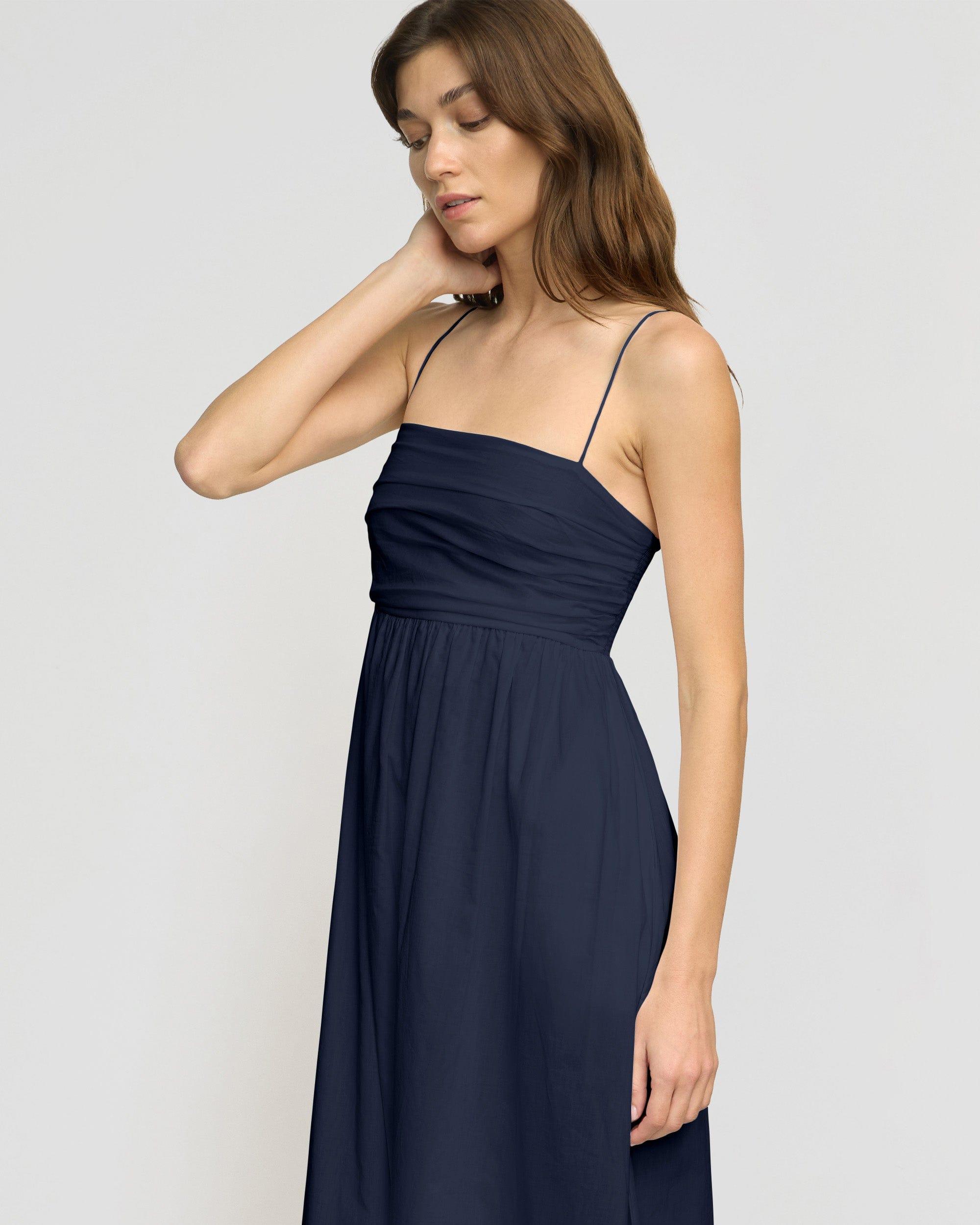 Aurora Ruched Organic Cotton Maxi Dress Product Image