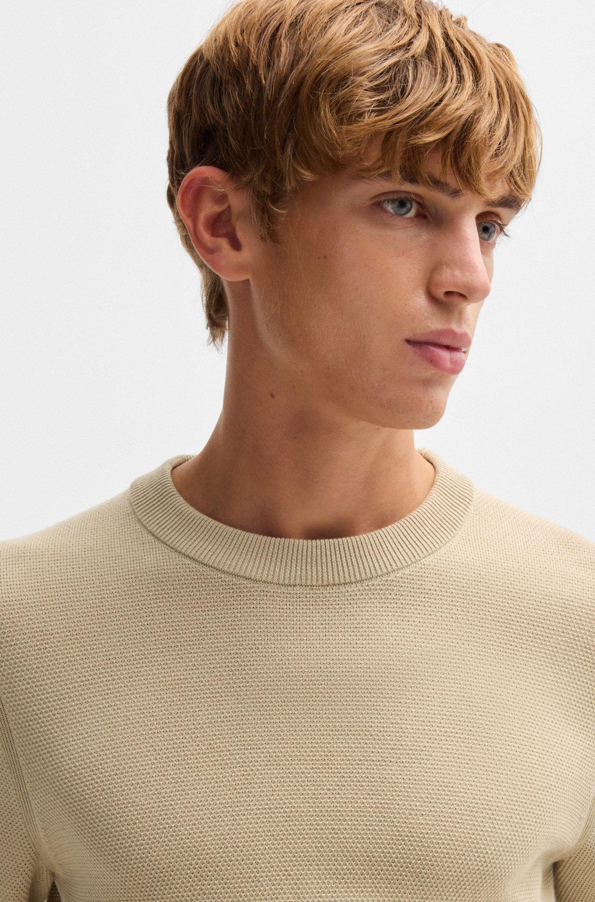 Micro-structured sweater in cotton Product Image