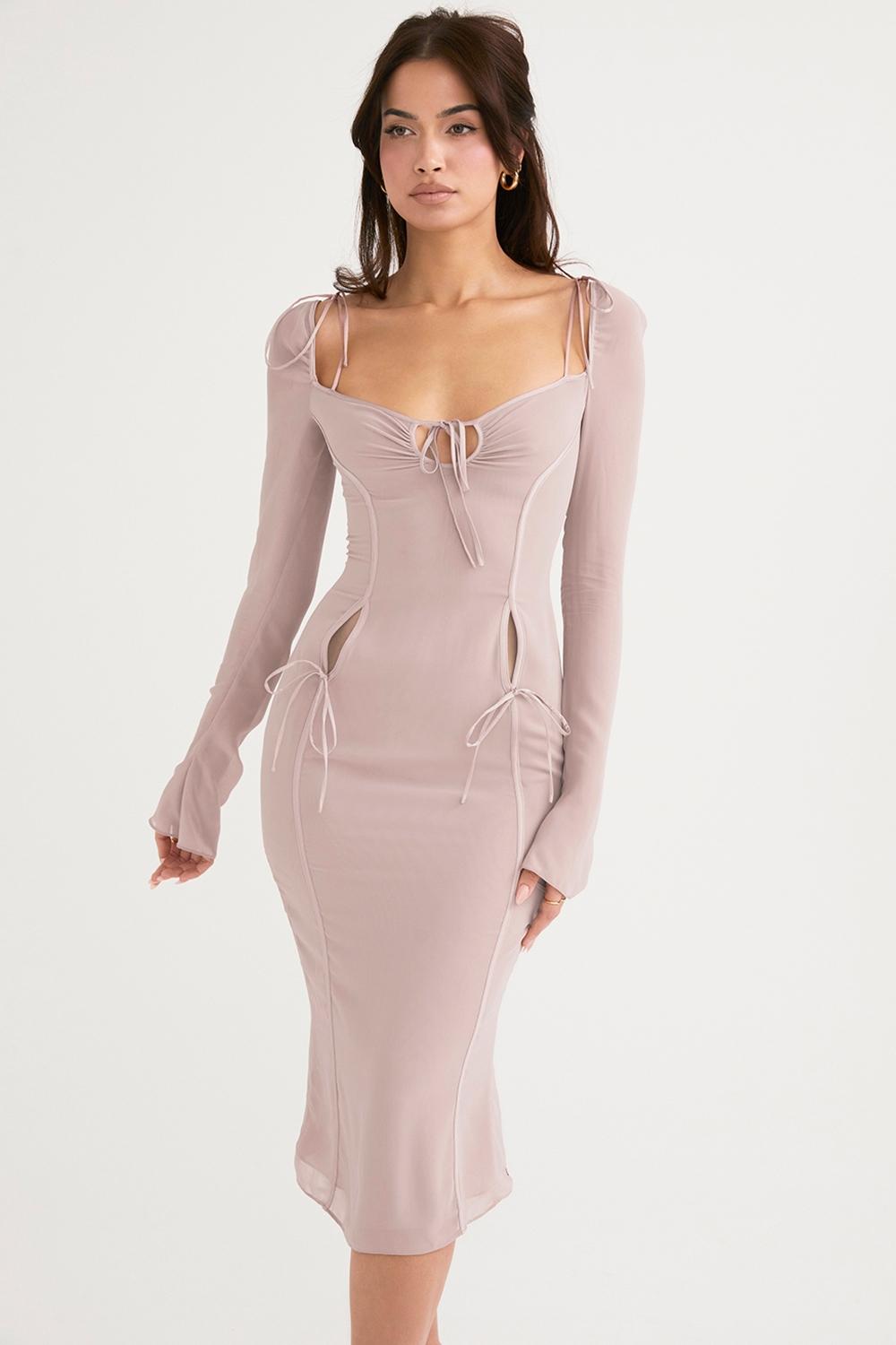 Ophelia  crystal cutout midi dress Product Image