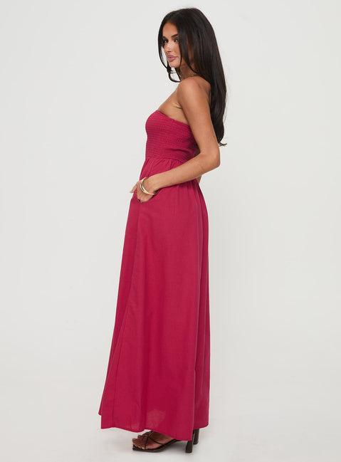 Dayona Strapless Maxi Dress Red Product Image