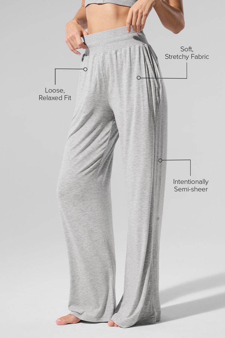 Semi-Sheer Delicate Lounge Flare Pant - Athletic Heather Grey Product Image