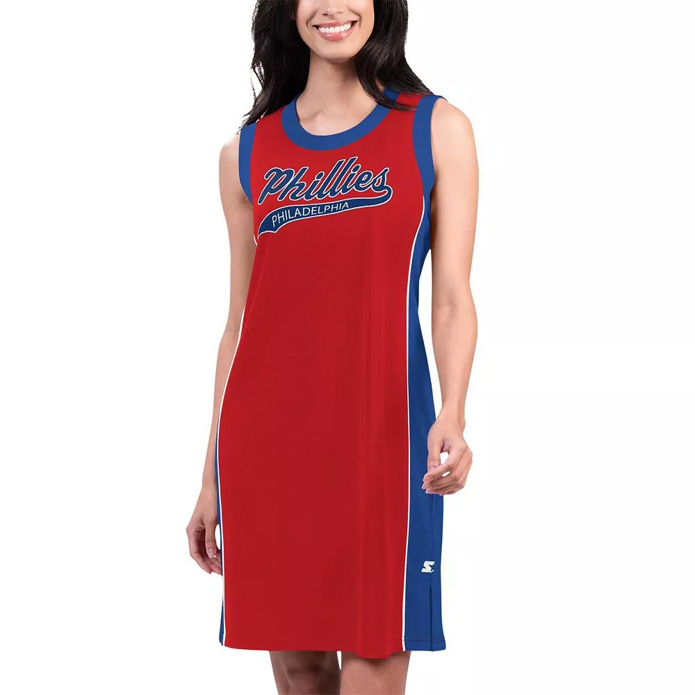 Women's Starter Red Philadelphia Phillies Slam Dunk Tank Top Sneaker Dress, Size: Medium Product Image