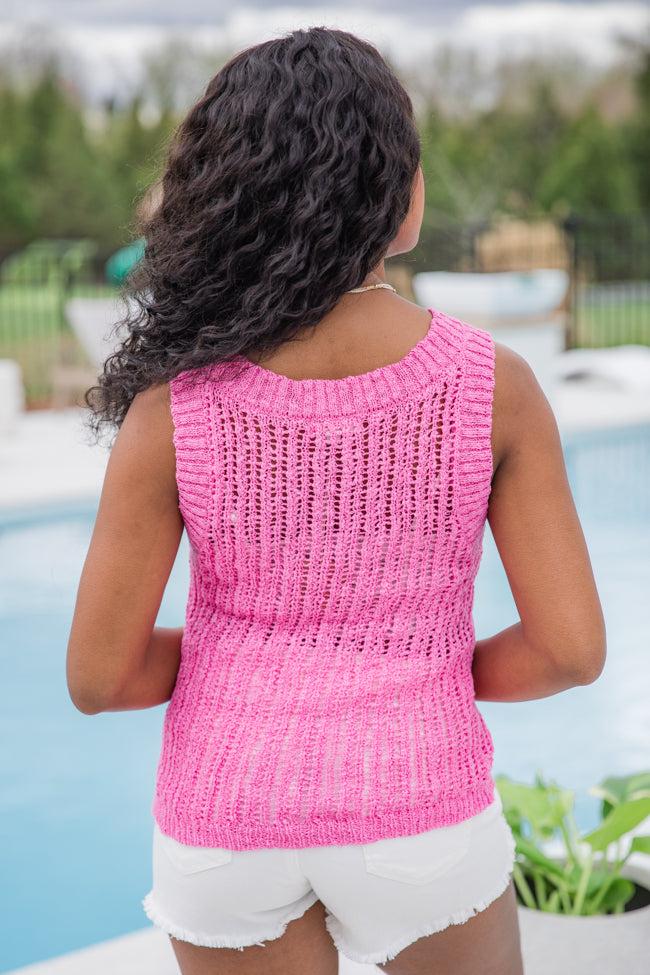 French Market Pink High Neck Sweater Tank FINAL SALE Product Image