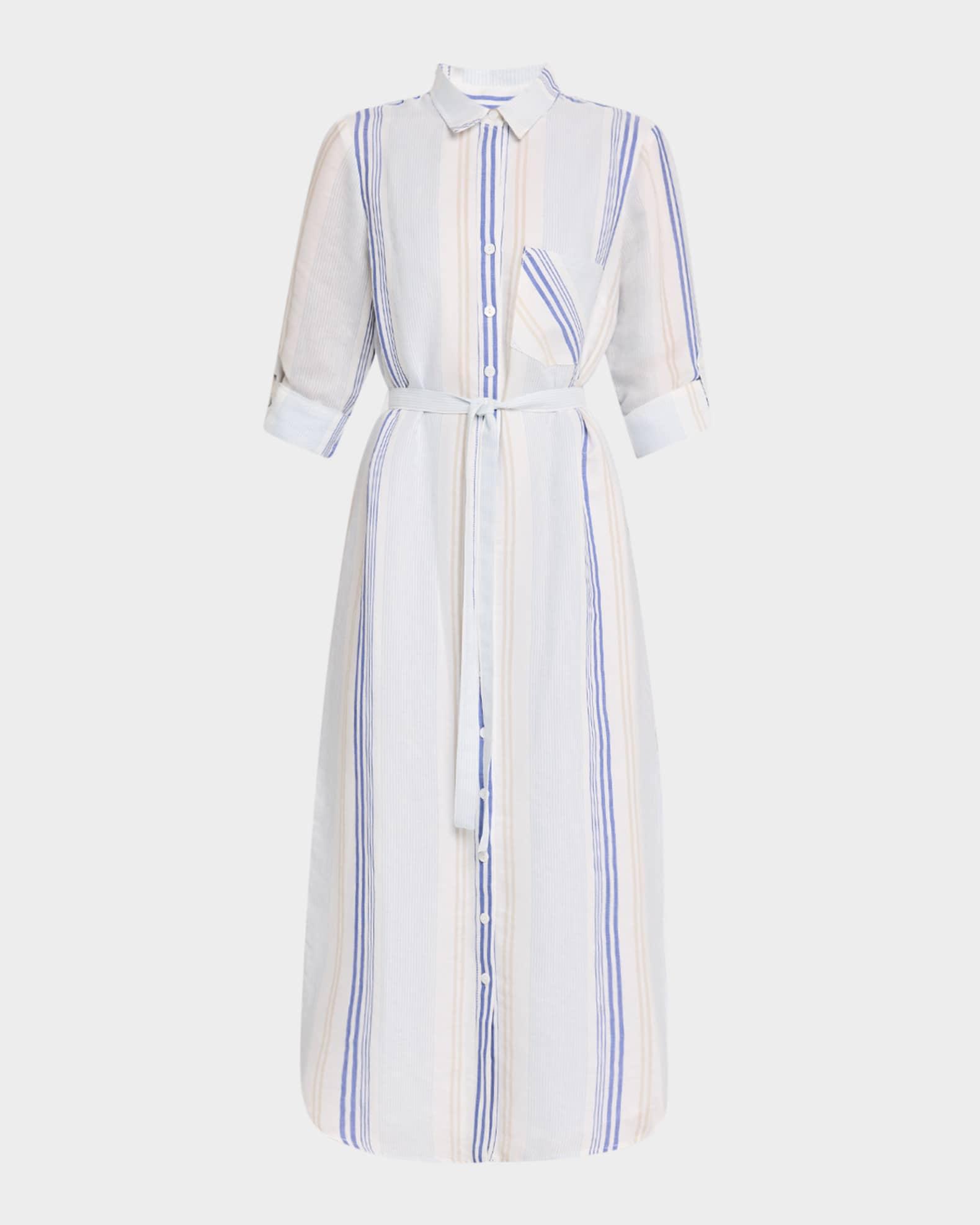 Alex Striped A-Line Midi Shirtdress Product Image