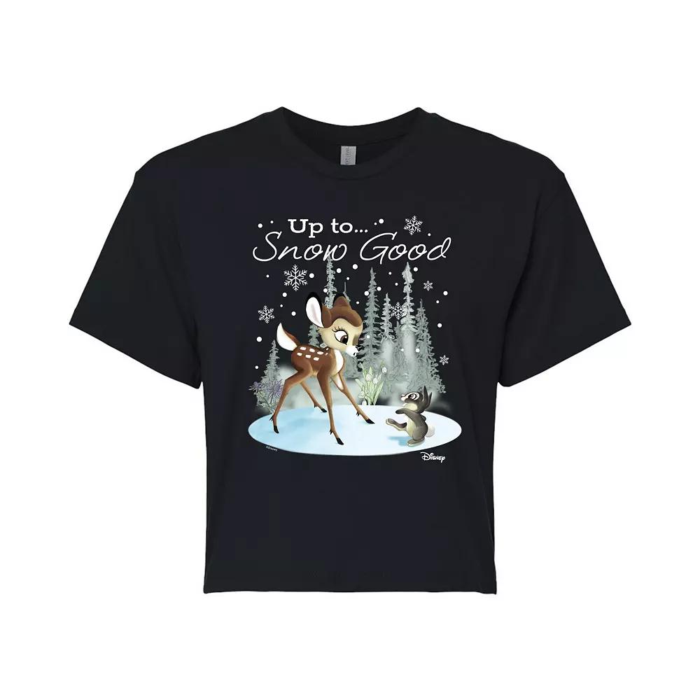 Disney's Bambi Women's Up To Snow Good Cropped Tee, Girl's,  Product Image