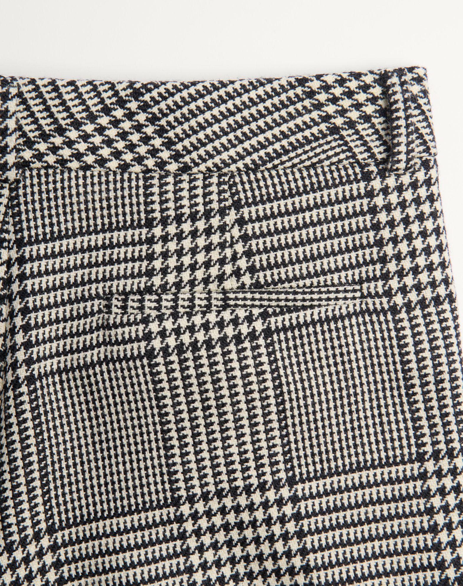 Wool Pants With Turn-Ups With Check Pattern On Houndstooth Product Image