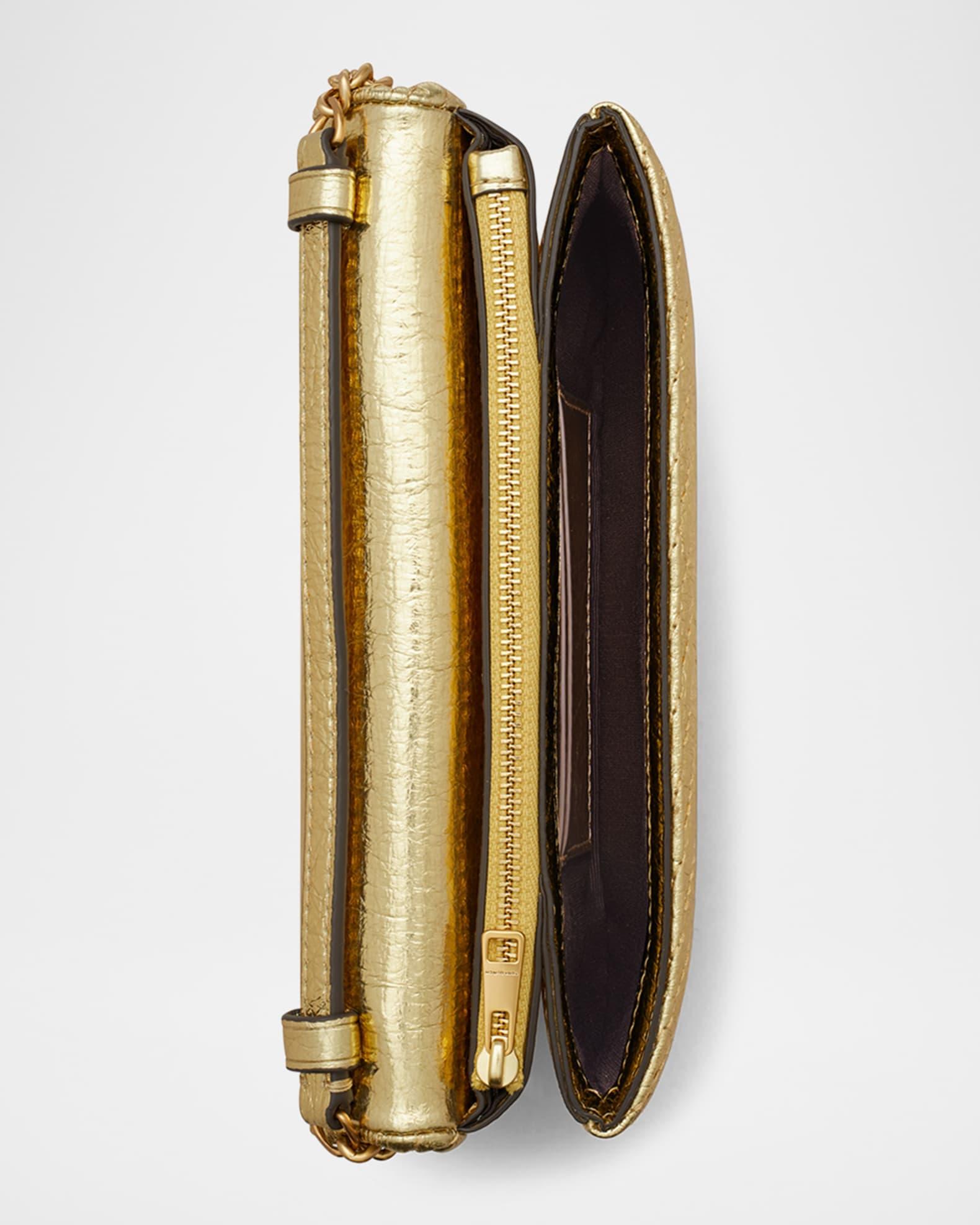 Kira Moto Metallic Quilted Leather Wallet on Chain  Product Image