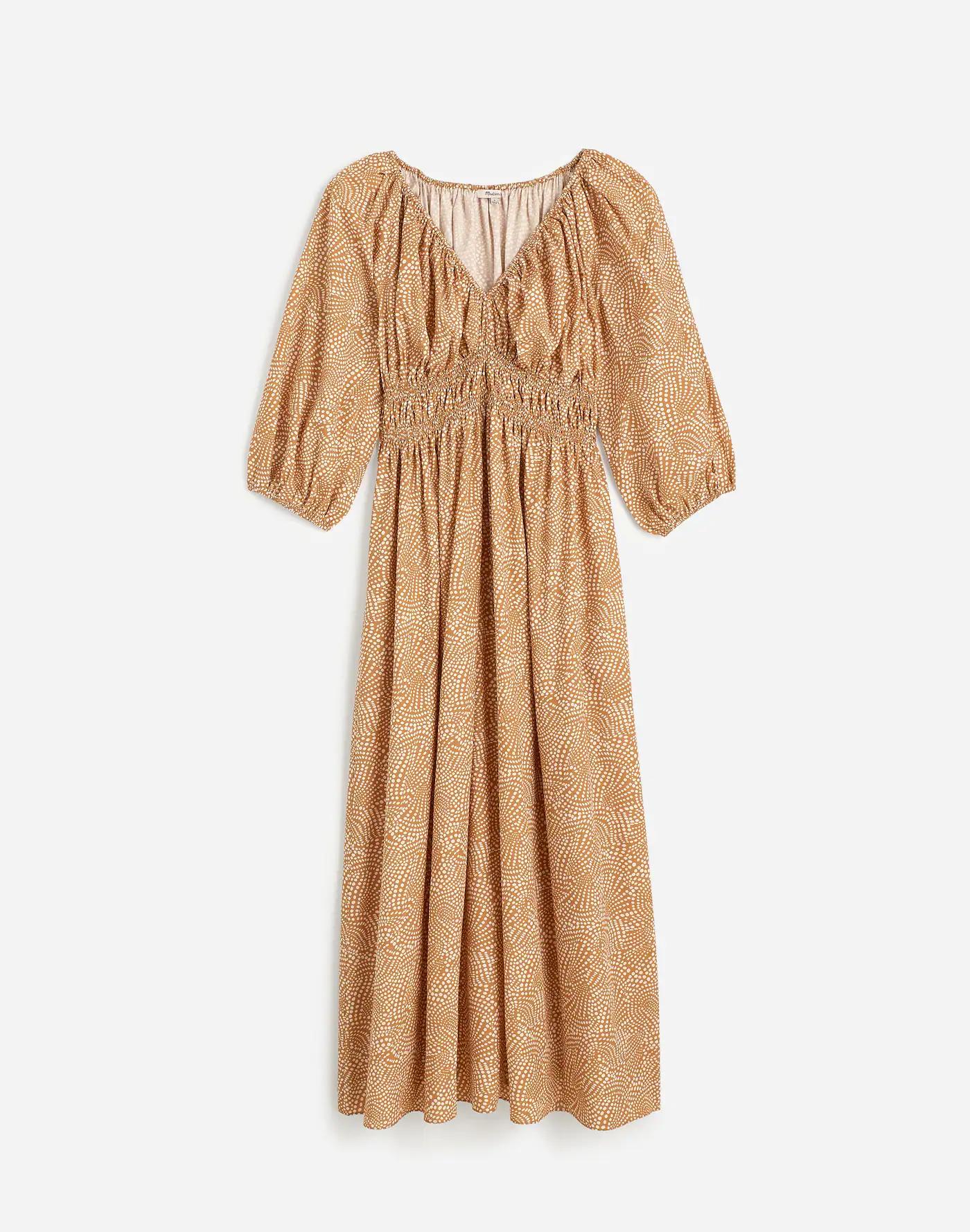 V-Neck Balloon-Sleeve Maxi Dress Product Image