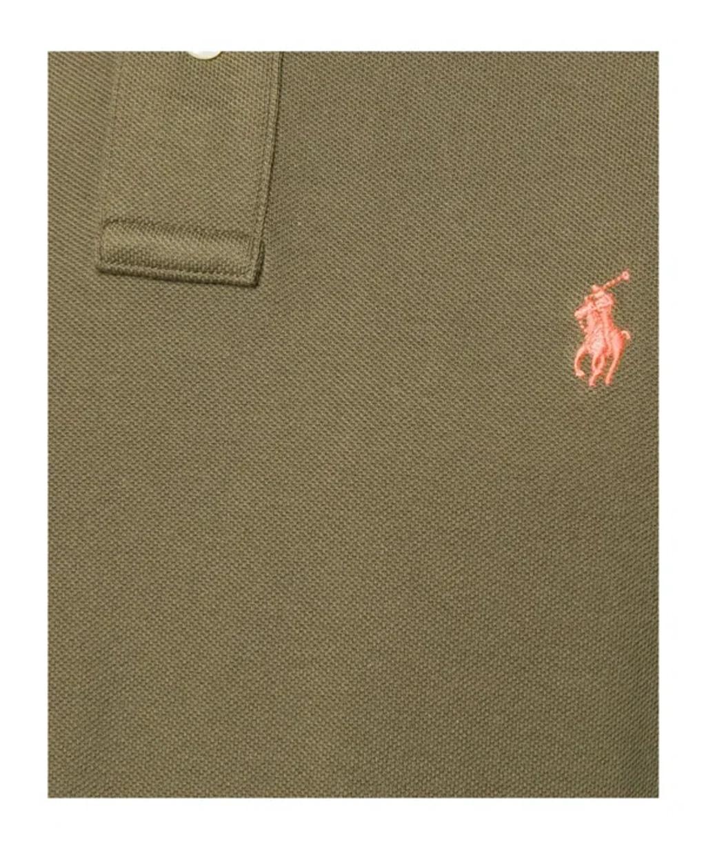 POLO RALPH LAUREN Green Polo Shirt With Pony Embroidery On The Front Product Image